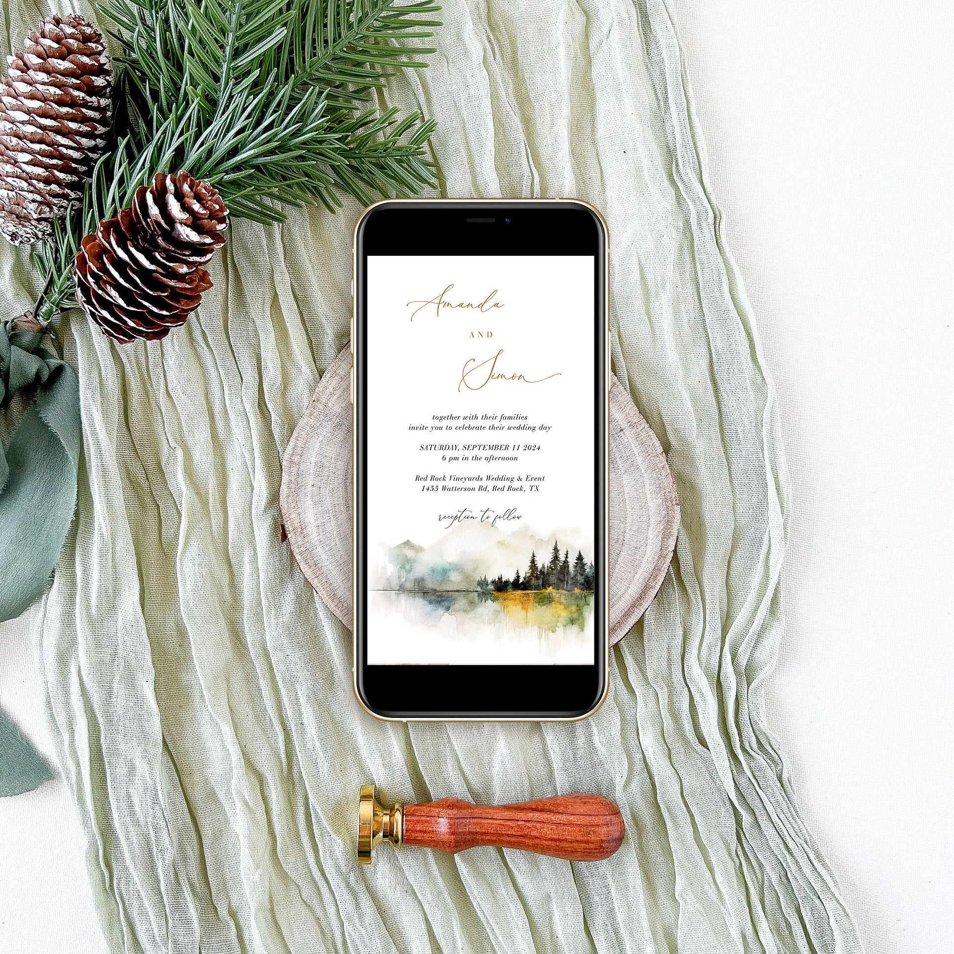ARNA Digital Wedding Invitation Card Mountain Wedding
