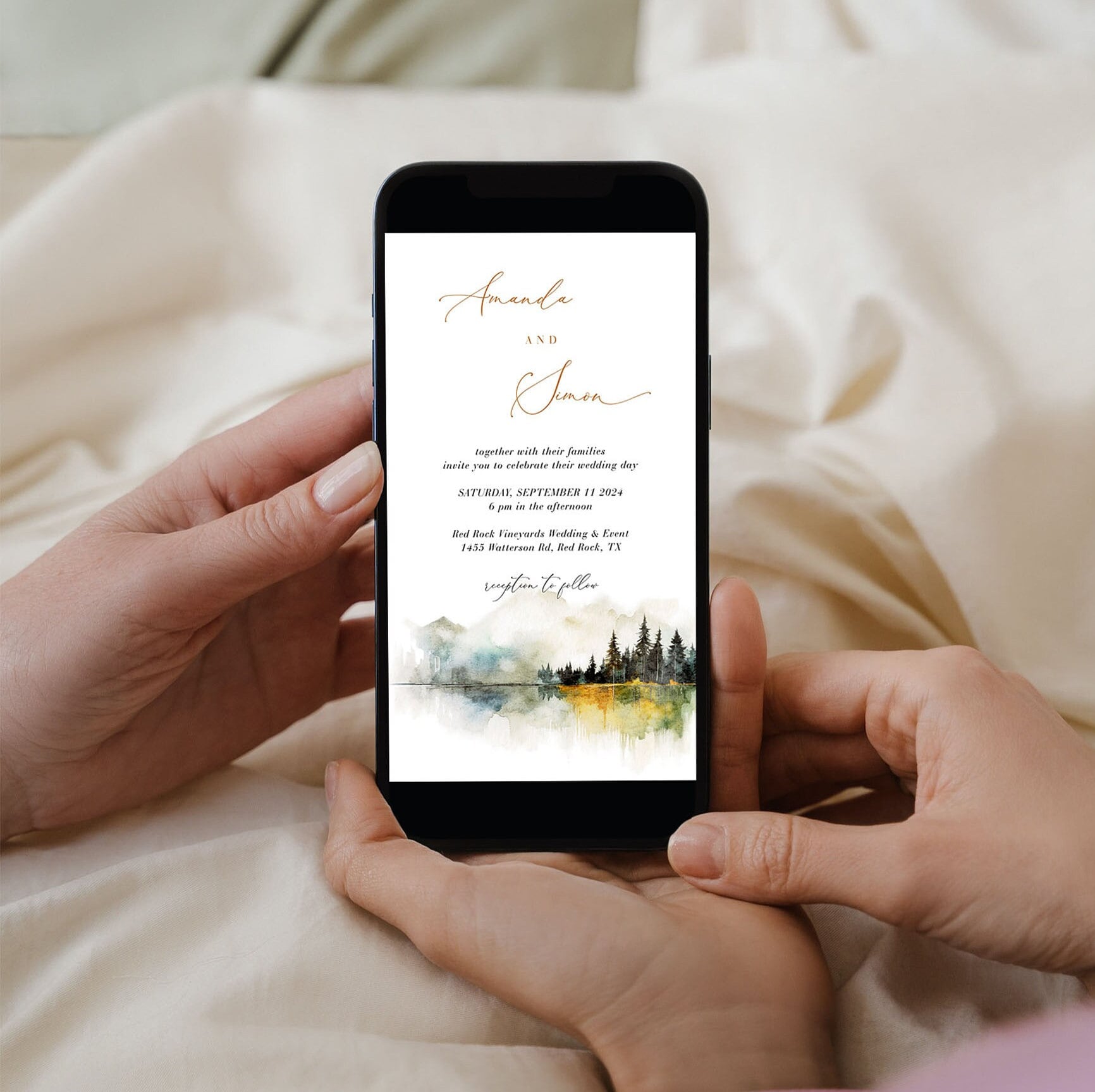 ARNA Digital Wedding Invitation Card Mountain Wedding