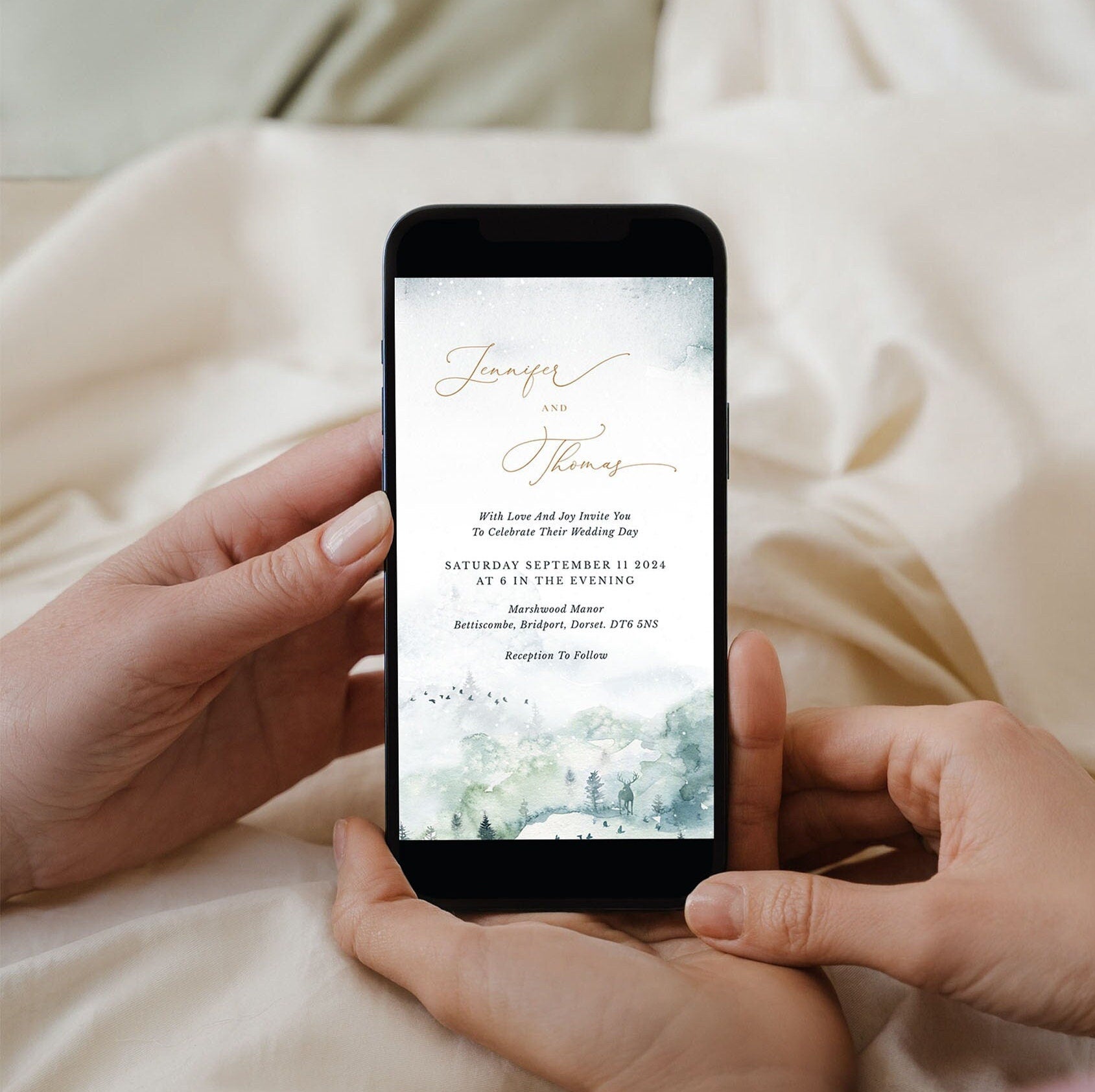 ARNA Digital Wedding Invitation Winter Wedding
