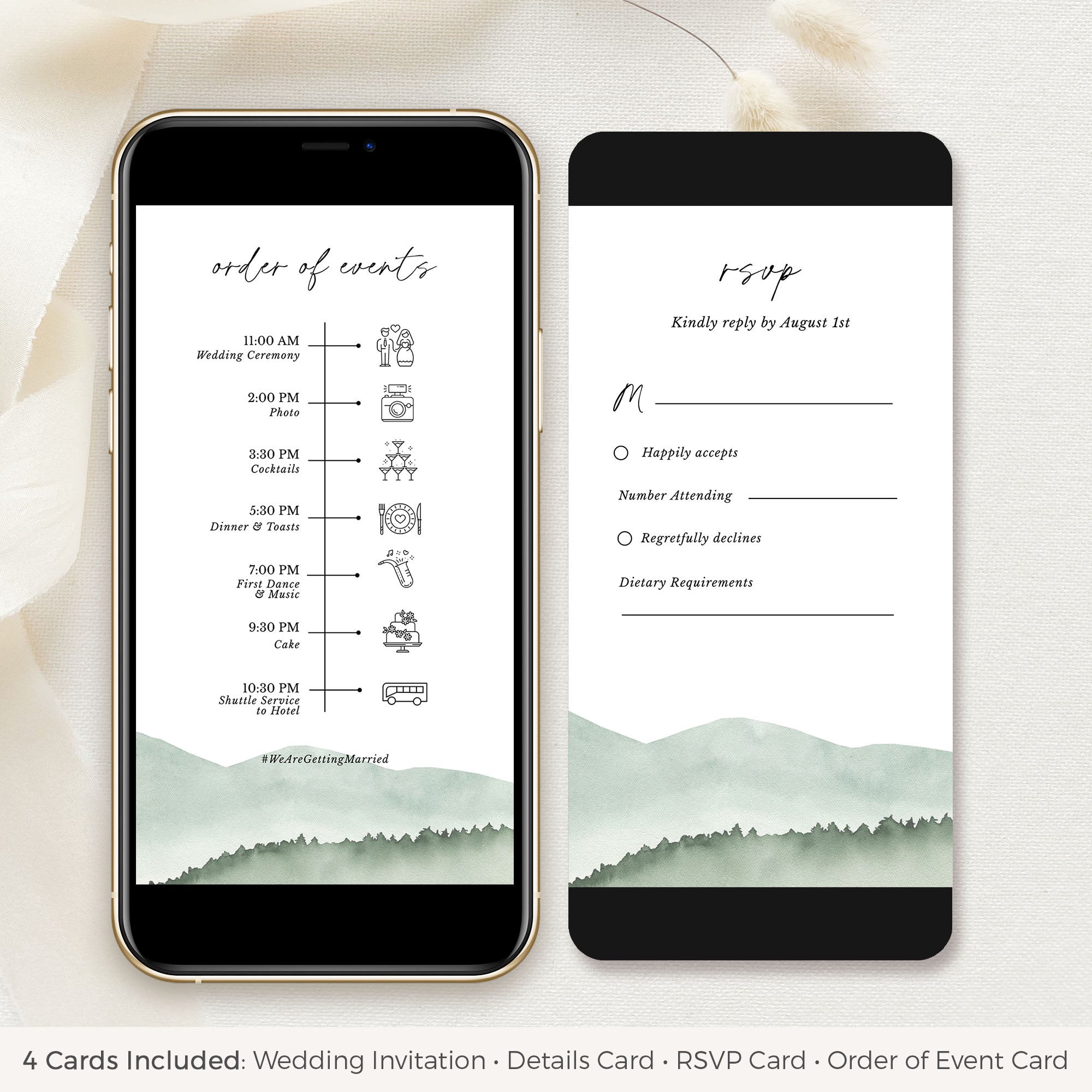 GAIA Woodland Digital Wedding Invitation