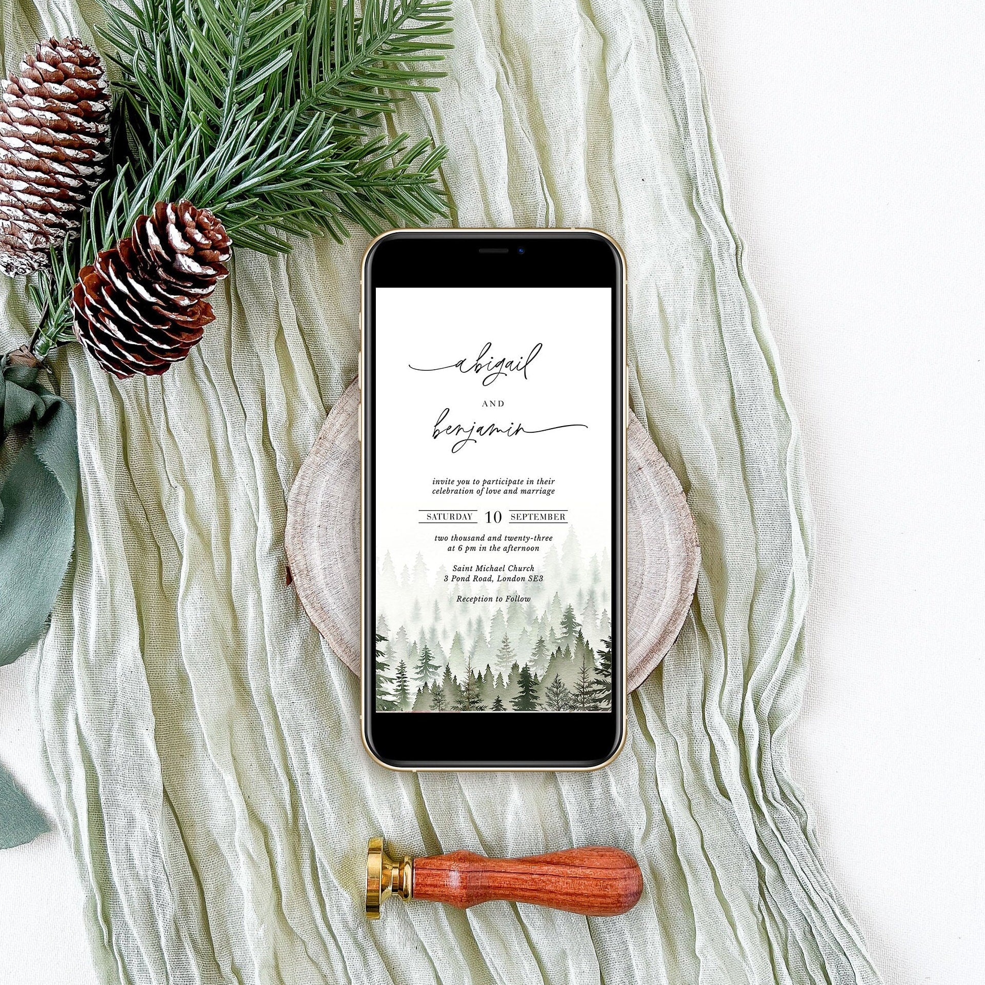 GAIA Forest Digital Wedding Card