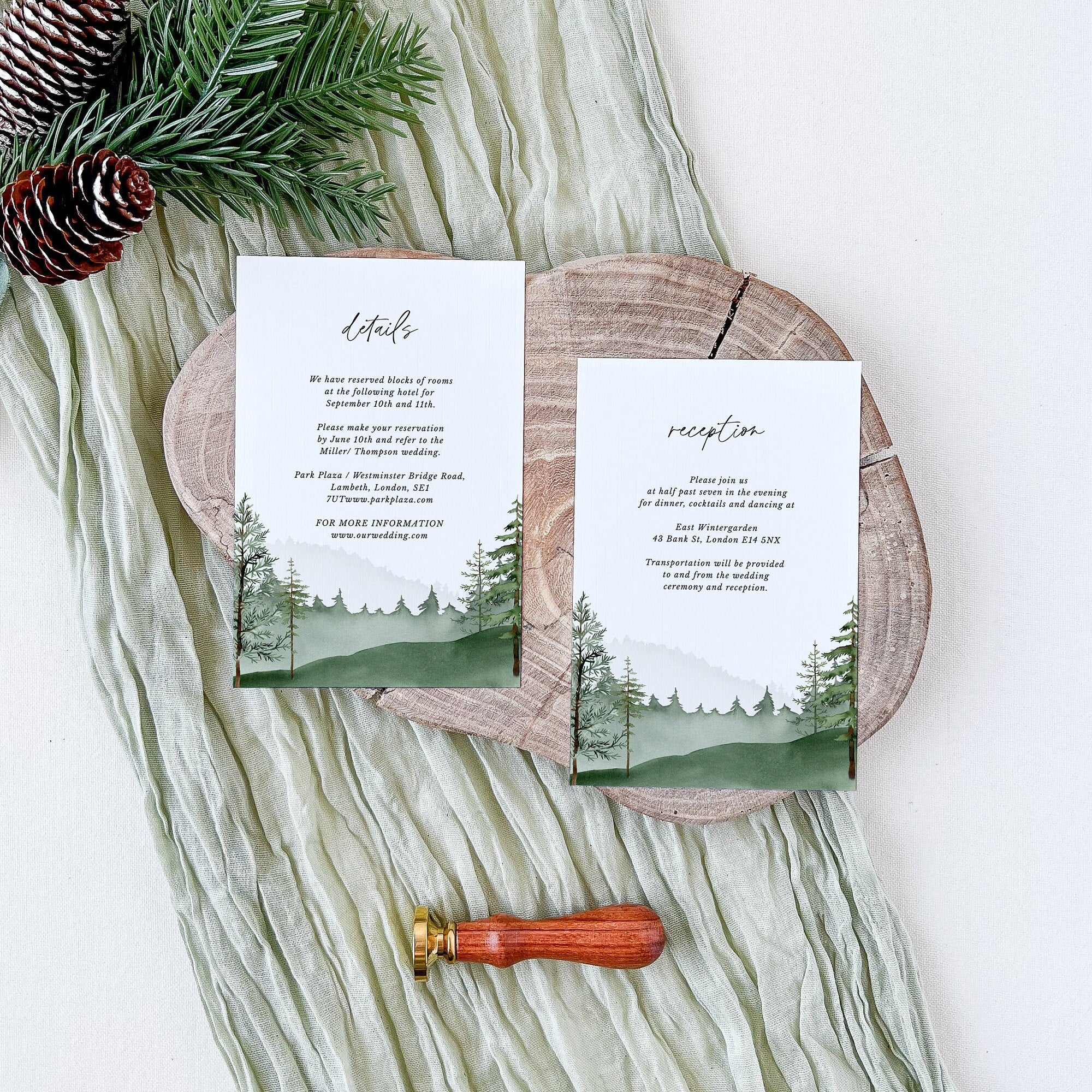 GAIA Forest Wedding Invitation Template Set