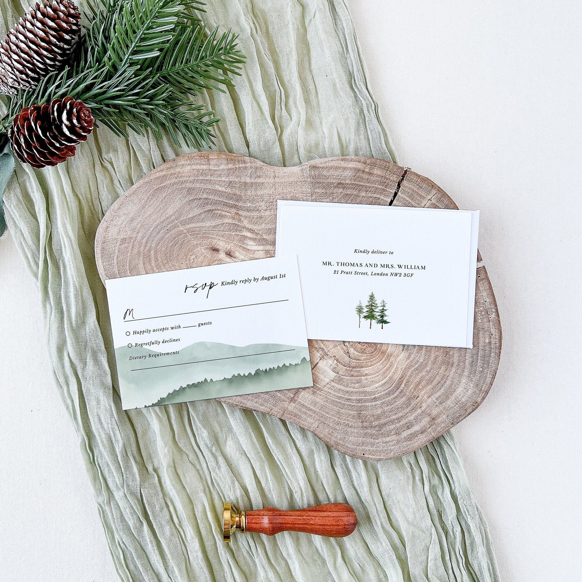 GAIA Forest Wedding Invitation Template Set