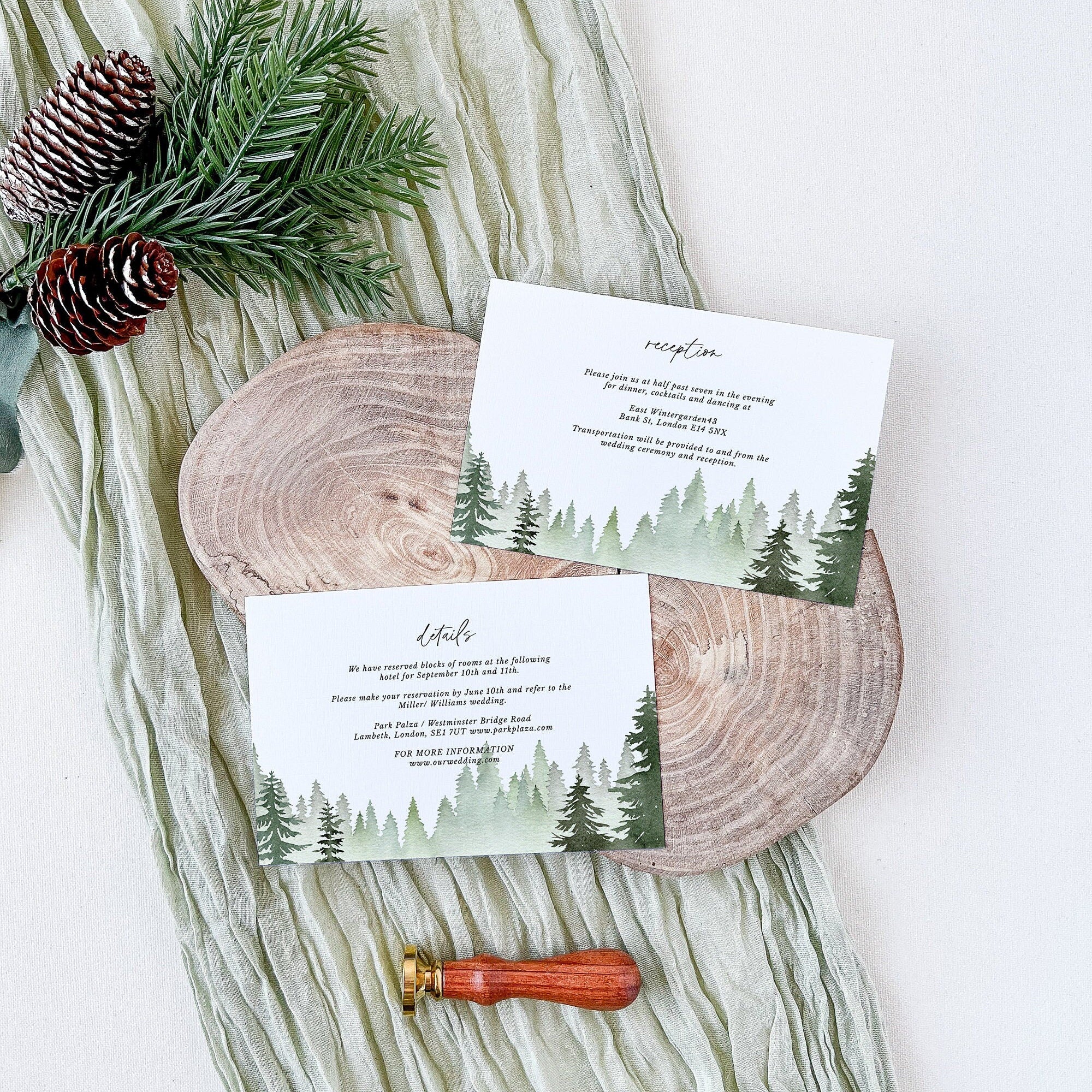 GAIA Forest Wedding Invitation Suite Template