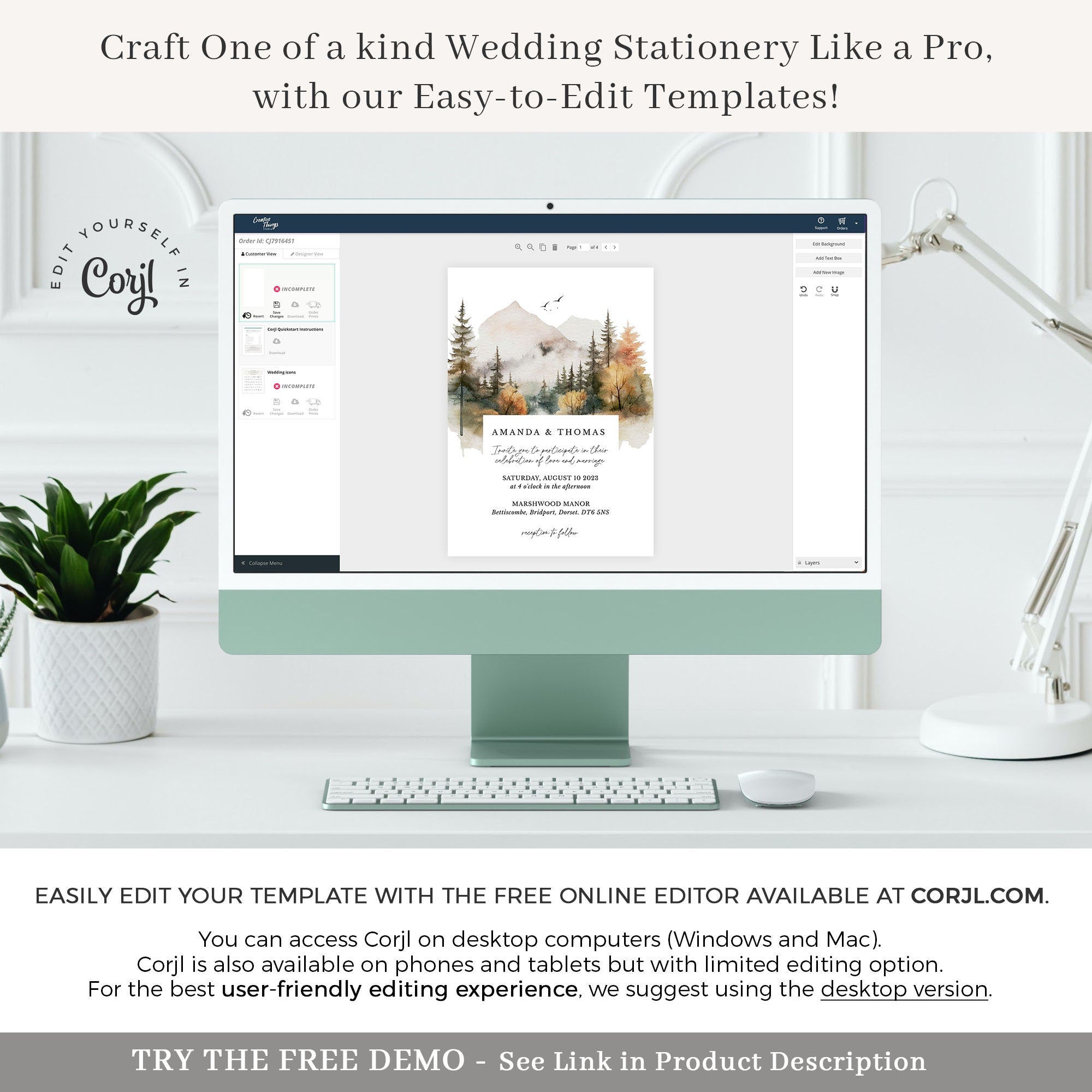 ARNA Forest Wedding Invitation Template