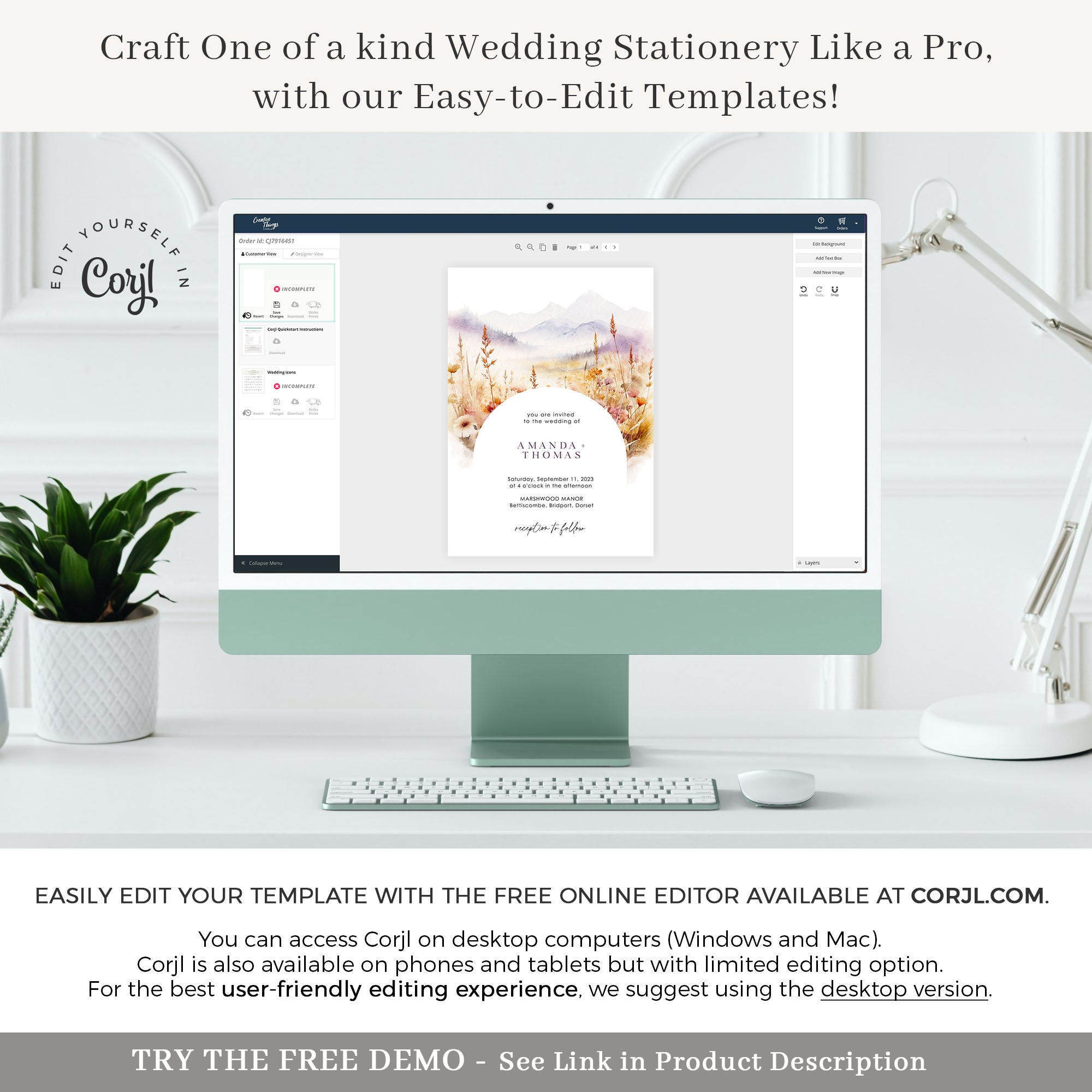 ARNA Floral Wedding Invitation Template