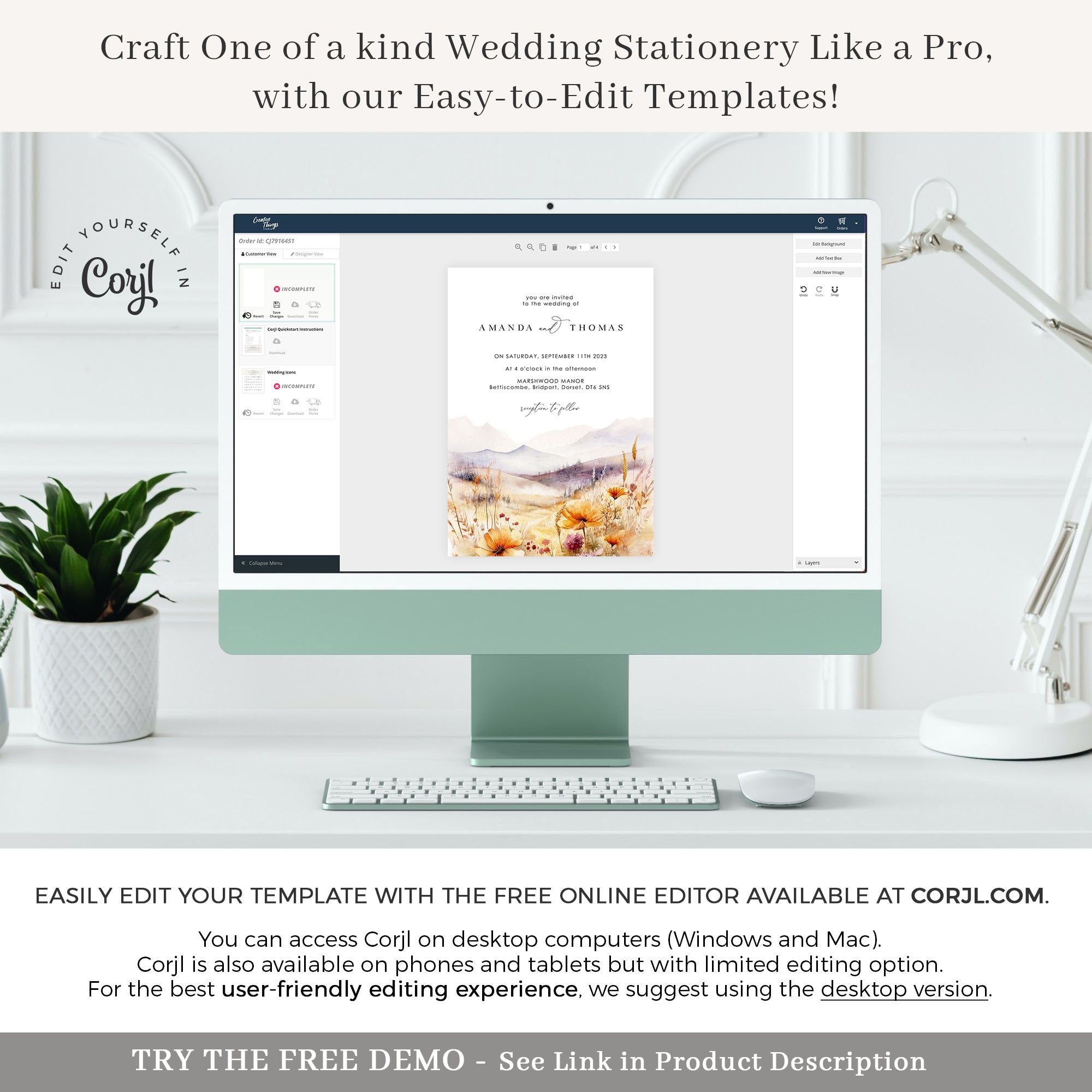 ARNA Spring Wedding Invitation Template