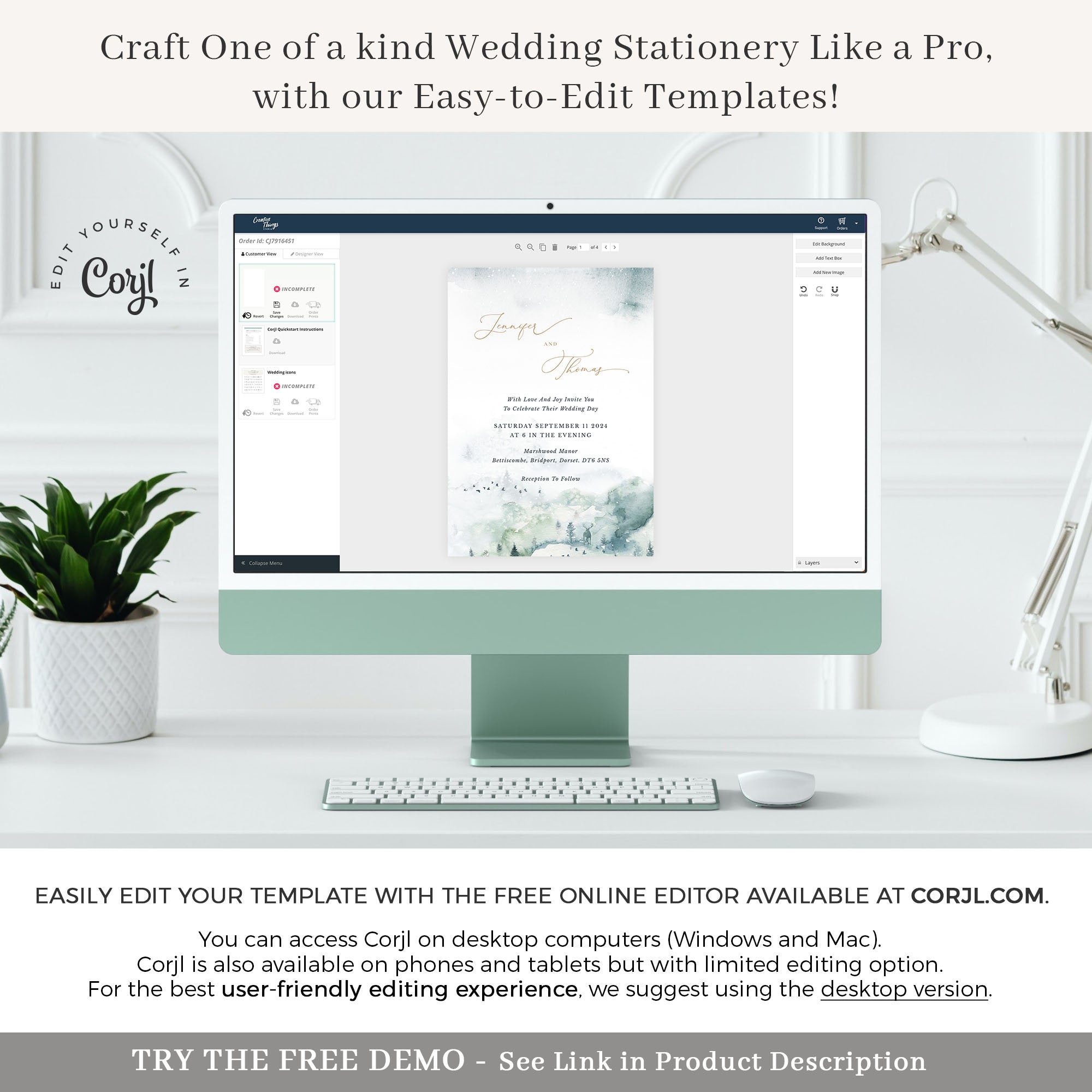 ARNA Printable Wedding Invitation Winter