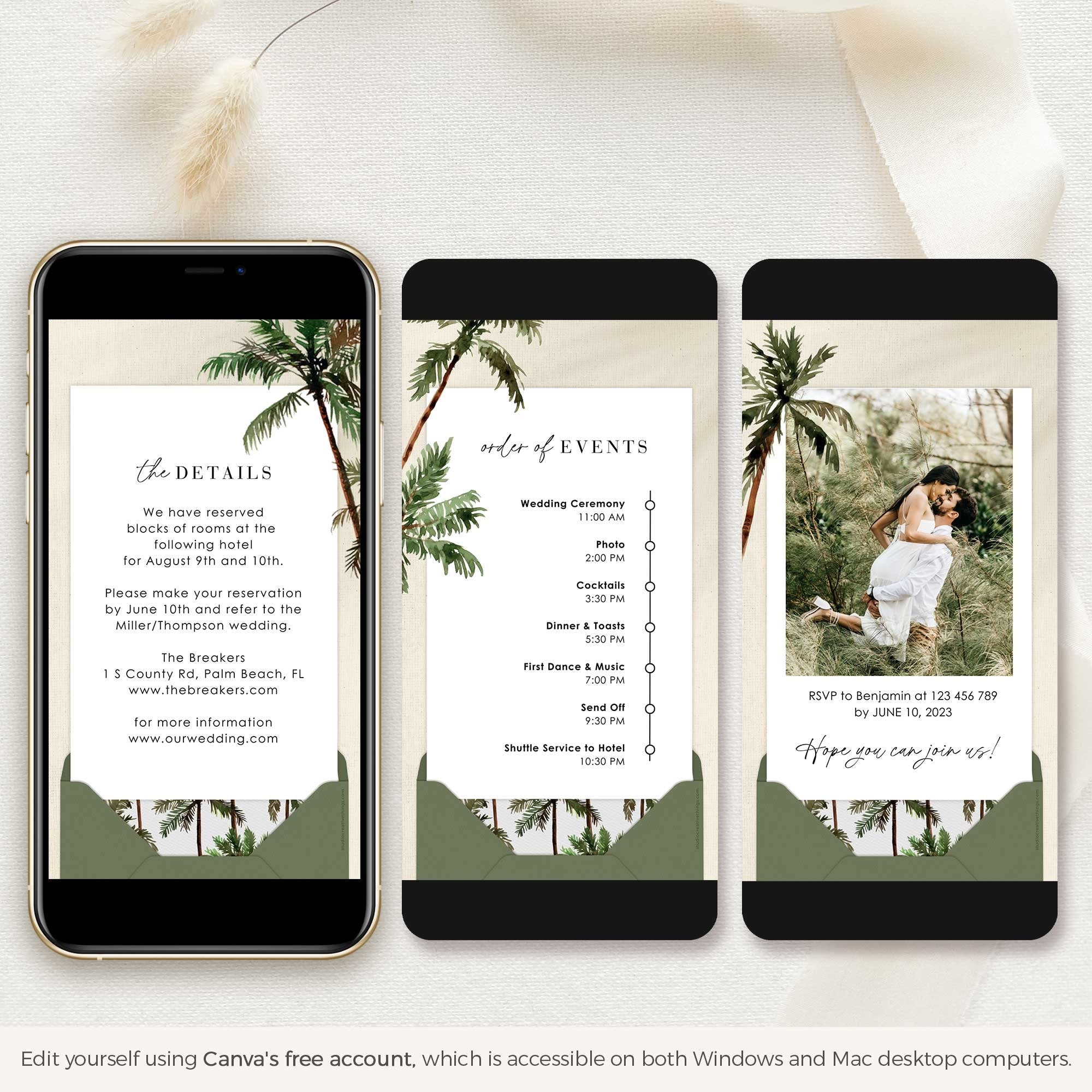Tropical Destination Wedding Invitation Video Template