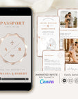 Passport Wedding Invitation Video Template - Rose Gold