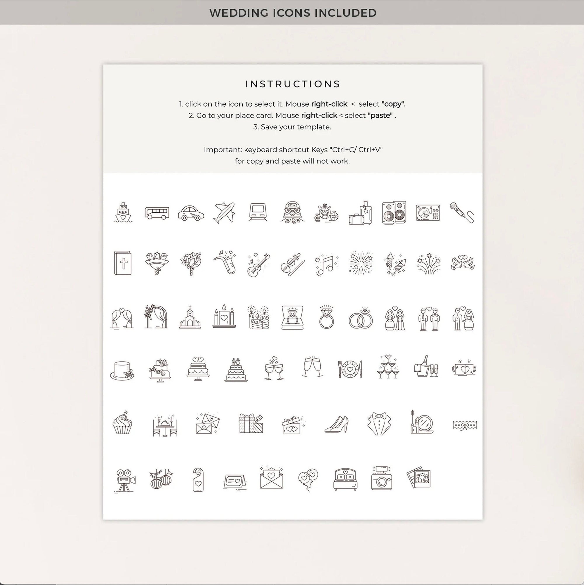 ARNA Mountain Wedding Welcome Bag Itinerary Template
