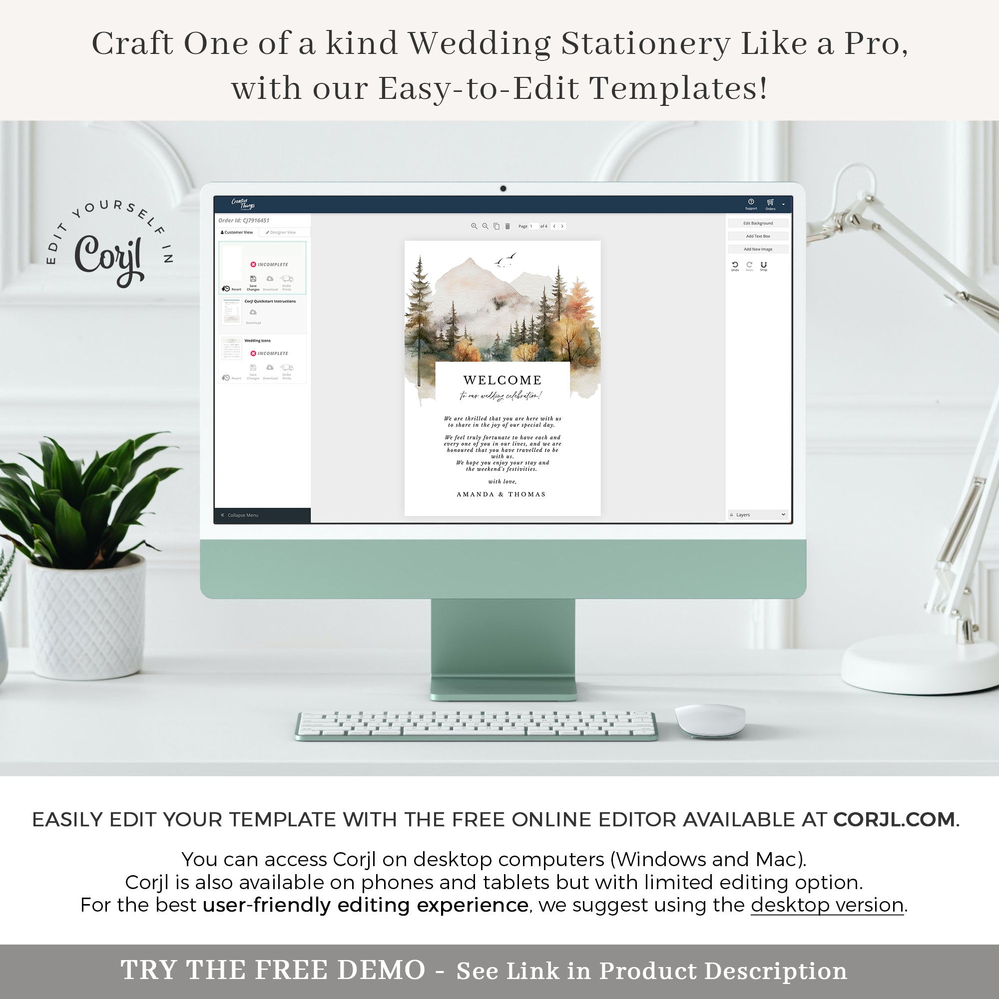 ARNA Mountain Wedding Welcome Letter Template with Itinerary