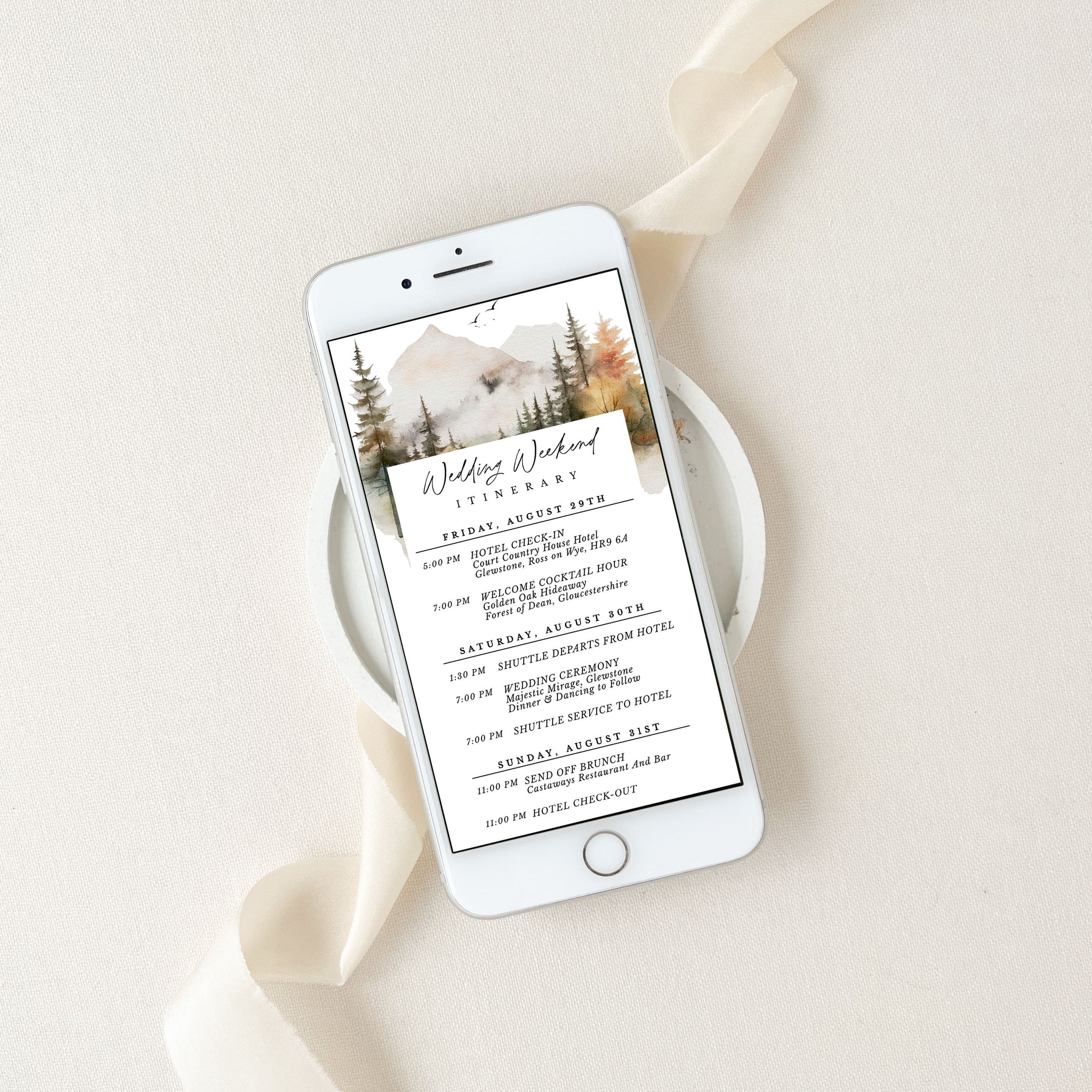 ARNA Timeline of A Wedding Day Digital Card