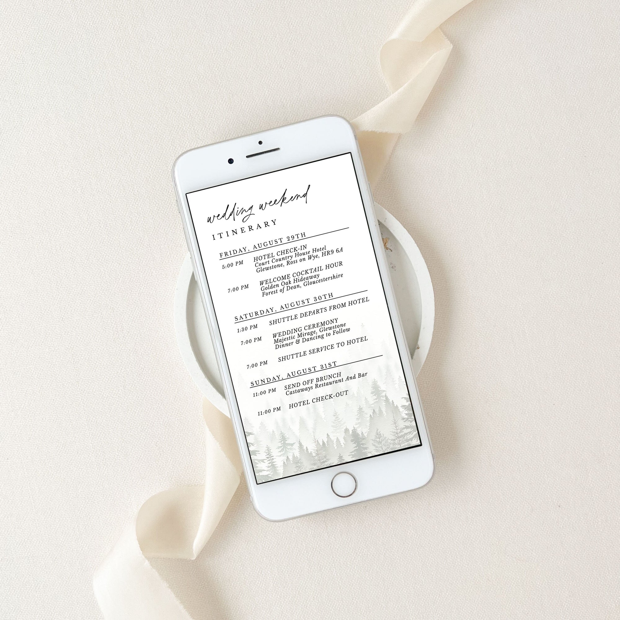 GAIA Mountain Wedding Itinerary Card Digital