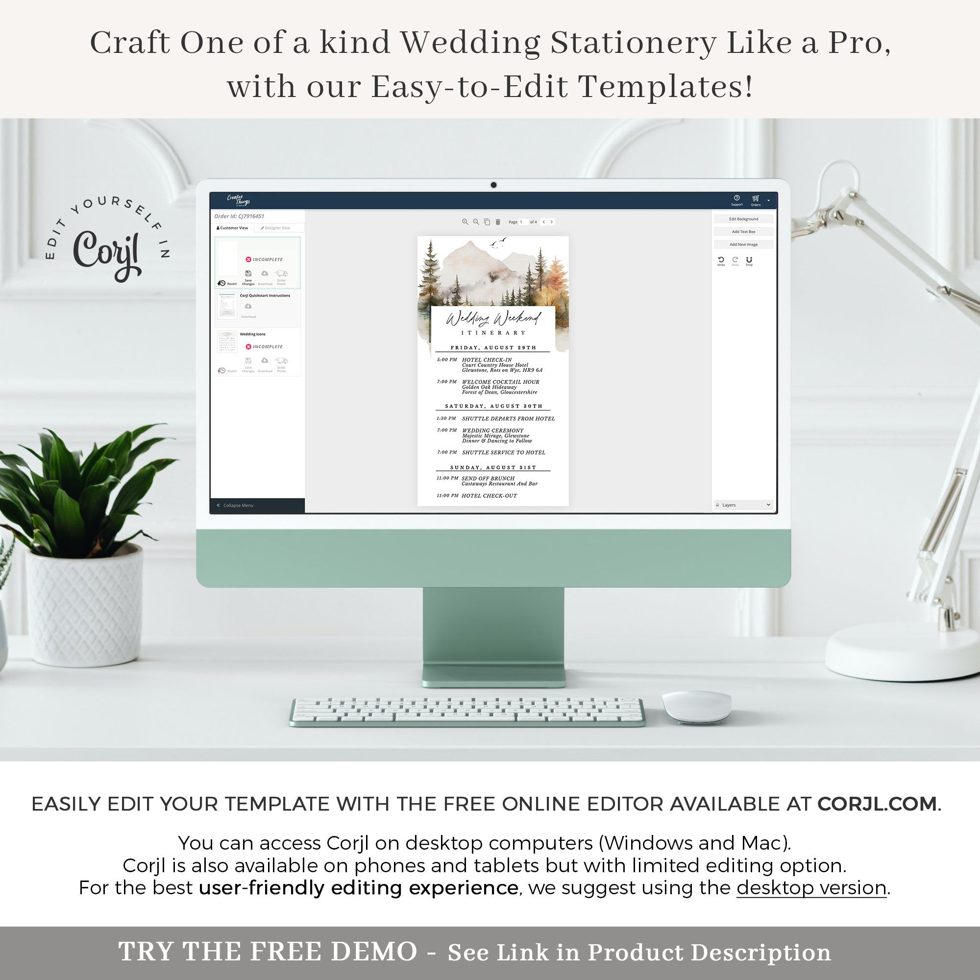 ARNA Timeline of A Wedding Day Digital Card