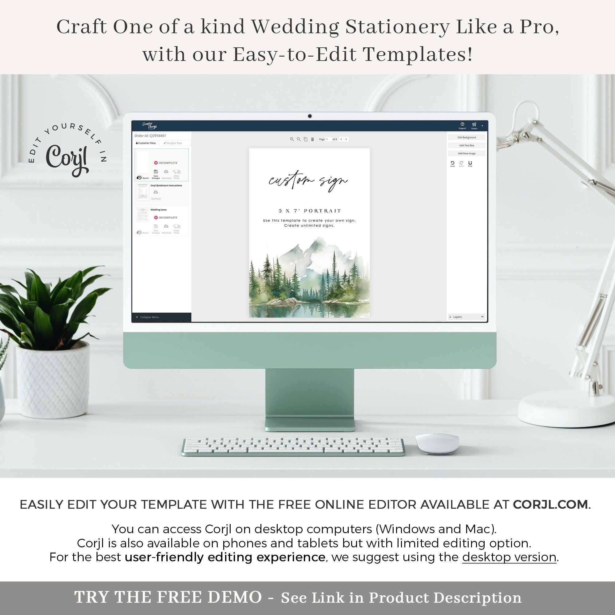 ARNA Mountain Wedding Sign Small