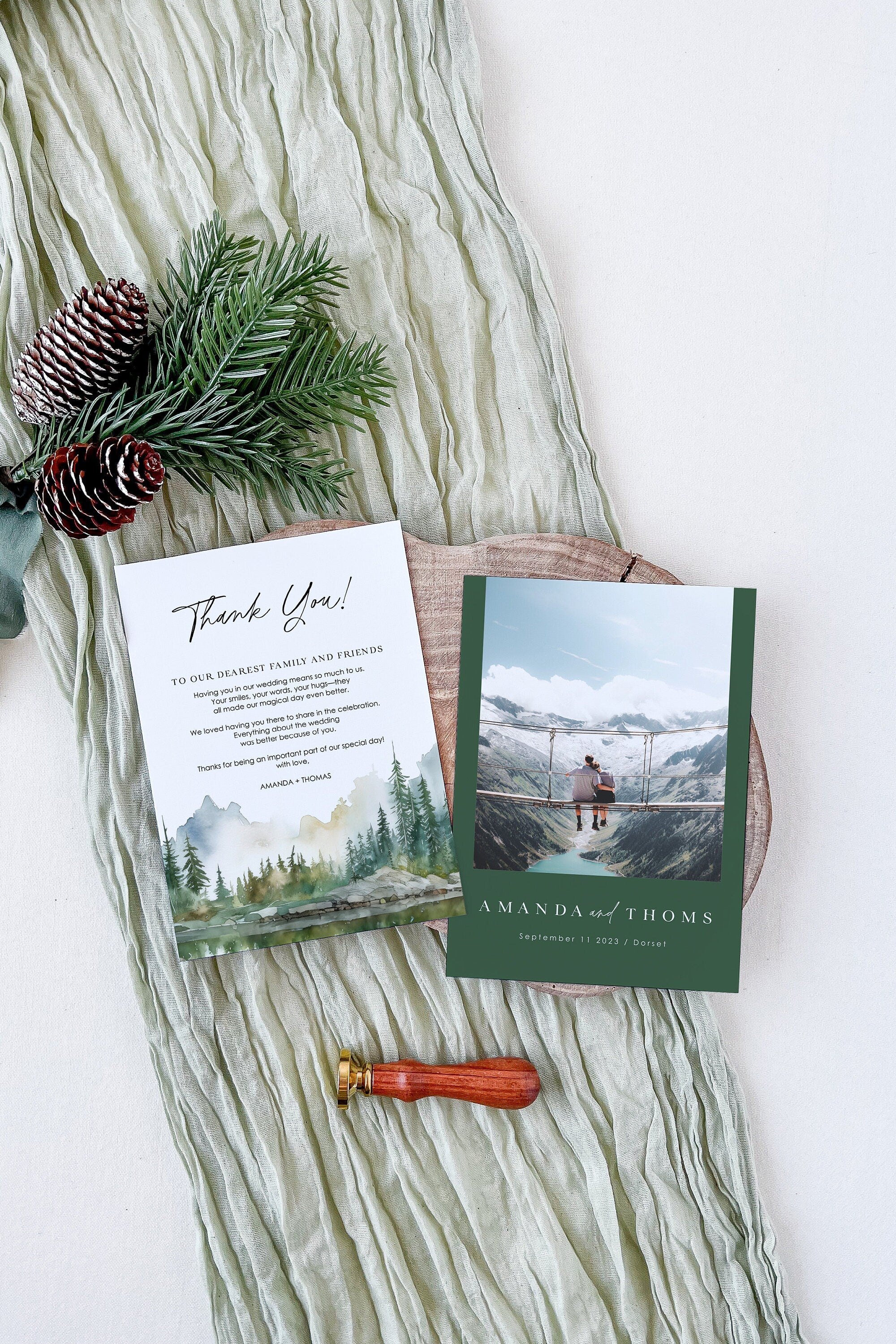 ARNA Mountain Wedding Thank You Cards