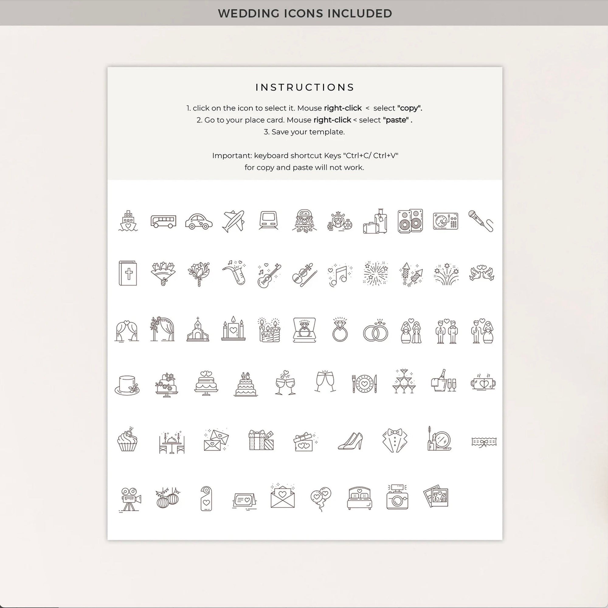 ARNA Wedding Weekend Itinerary Template &amp; Welcome Card