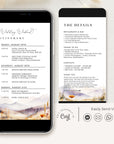 ARNA Wedding Weekend Itinerary Template Digital Card
