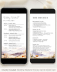 ARNA Wedding Weekend Itinerary Template Digital Card