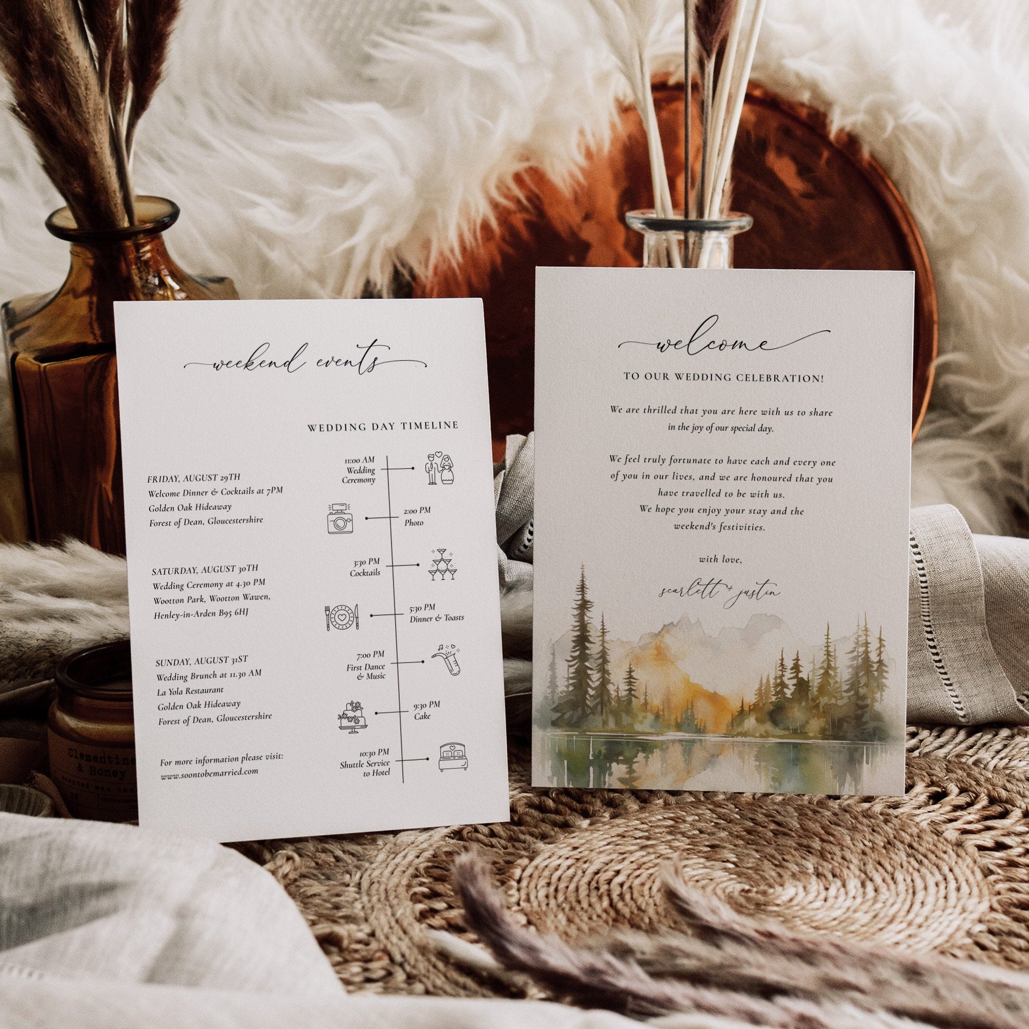 ARNA Wedding Welcome Letter & Itinerary Template for Guest