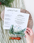 ARNA Mountain Wedding Welcome Bag Itinerary Template