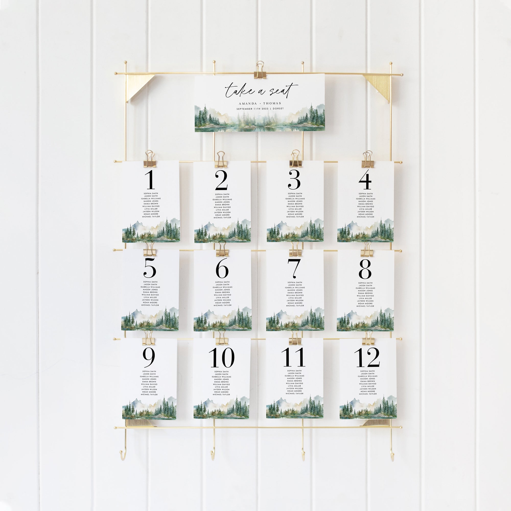 ARNA Mountain Wedding Seating Cards Template