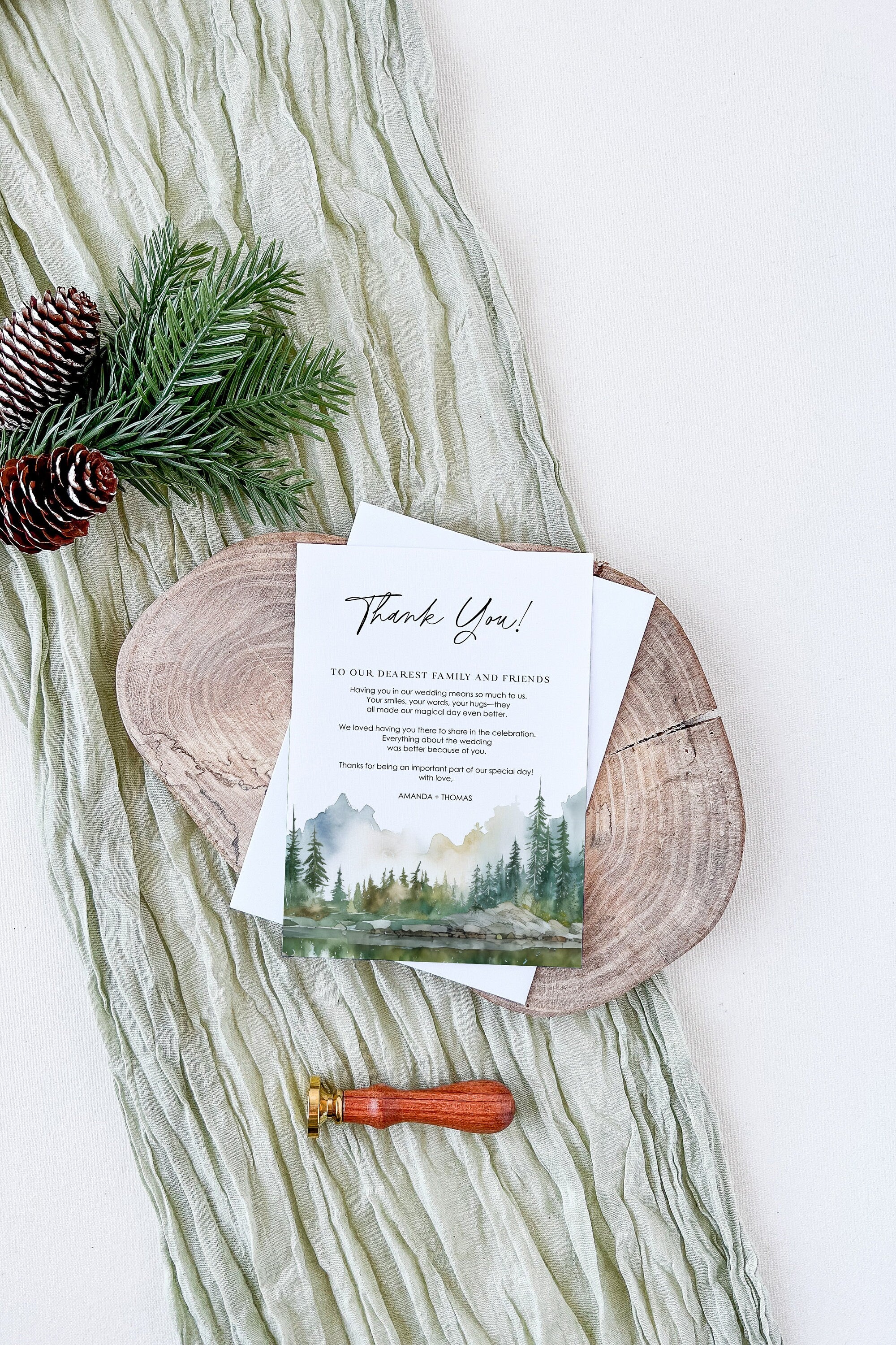 ARNA Mountain Wedding Thank You Cards