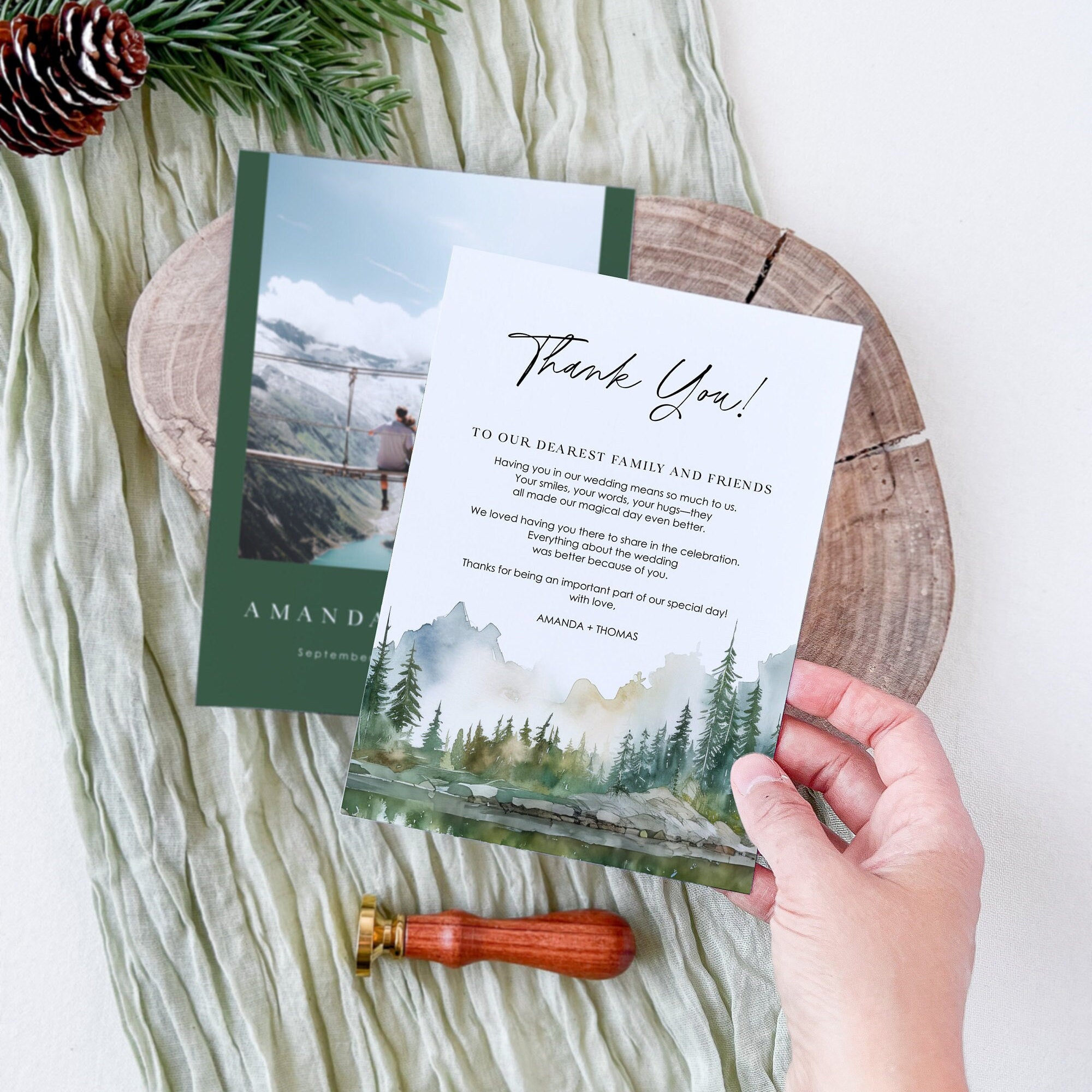 ARNA Mountain Wedding Thank You Cards