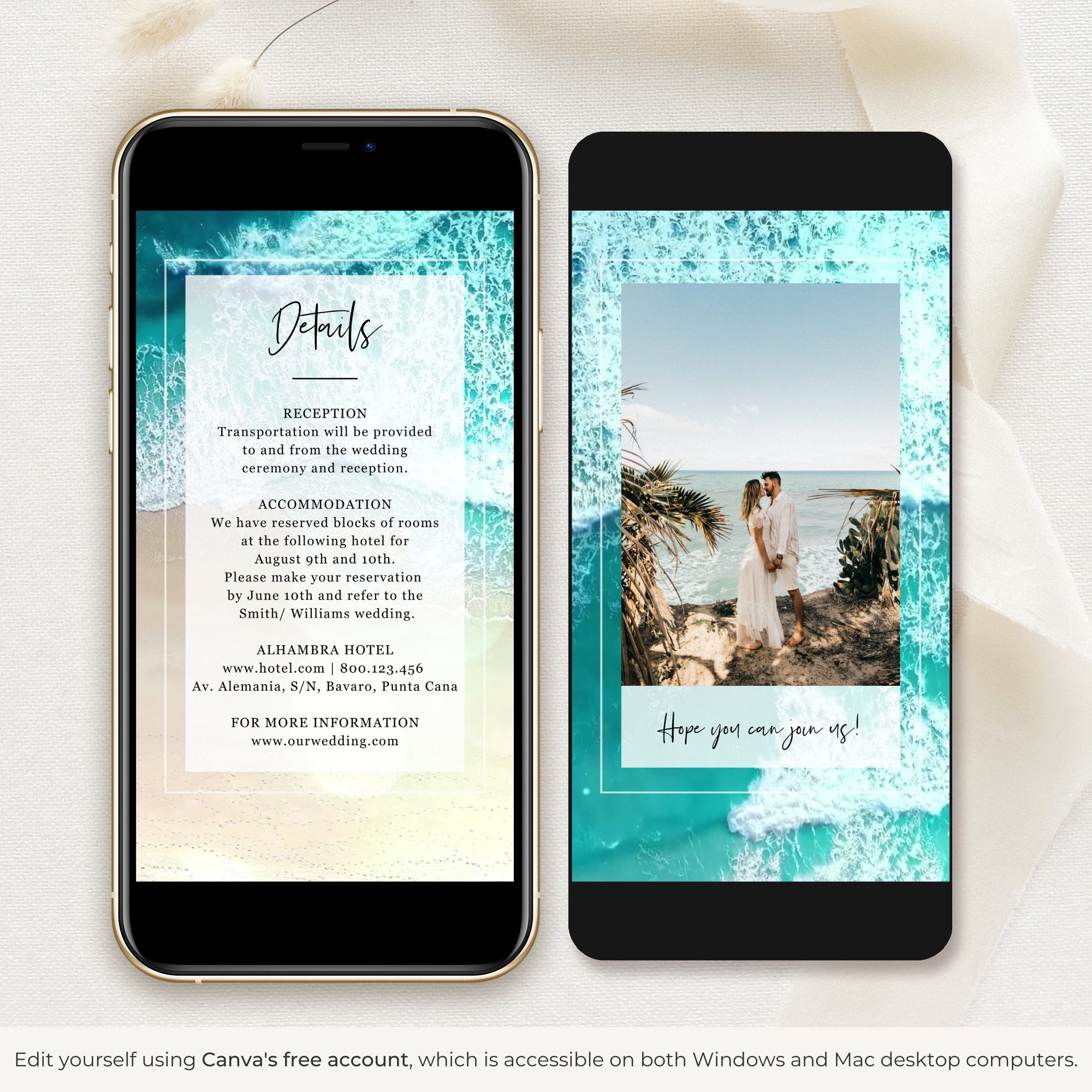 Beach Wedding Invitation Video Template
