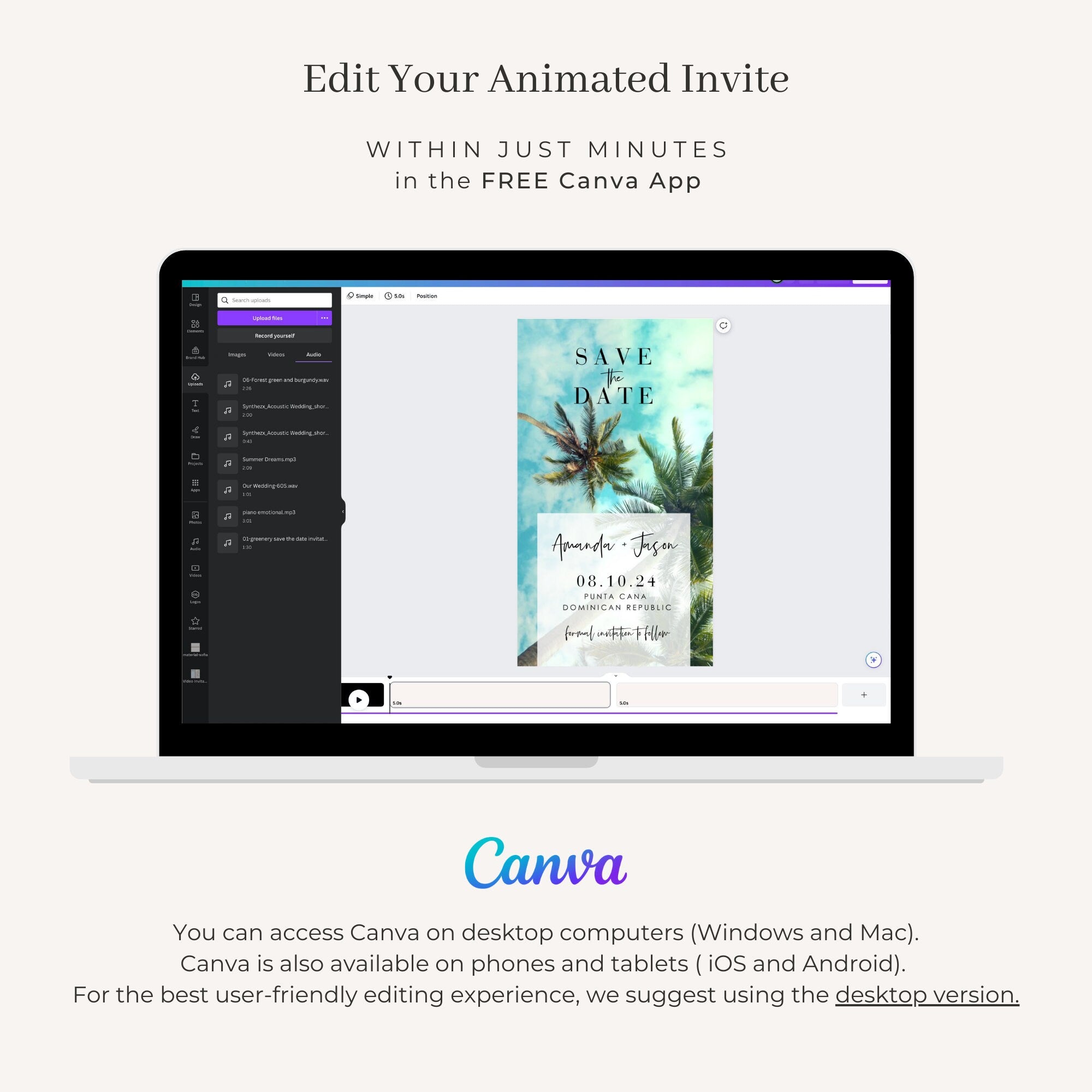 Tropical Save the Date Video Template