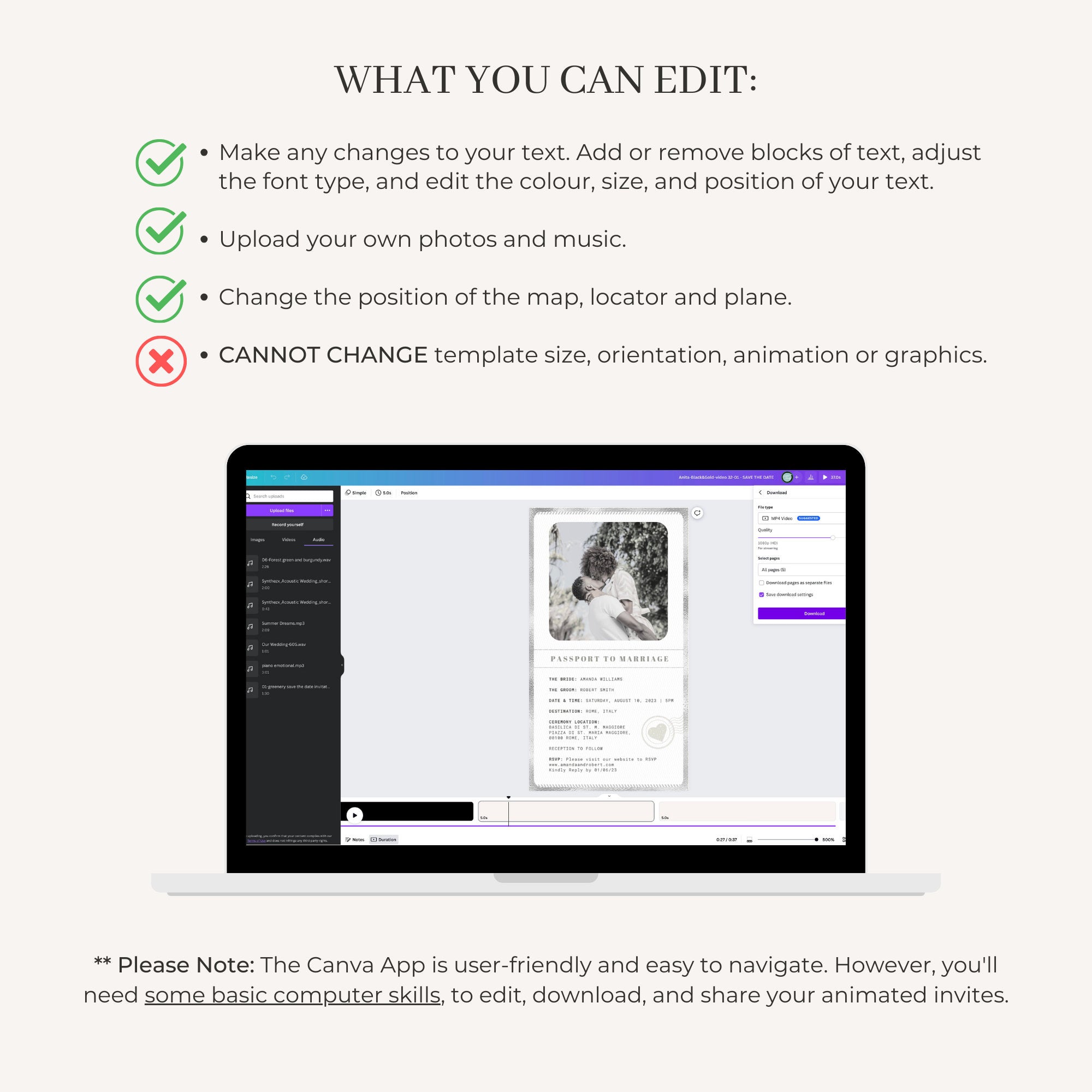 Passport Wedding Invitation Video Template - Silver