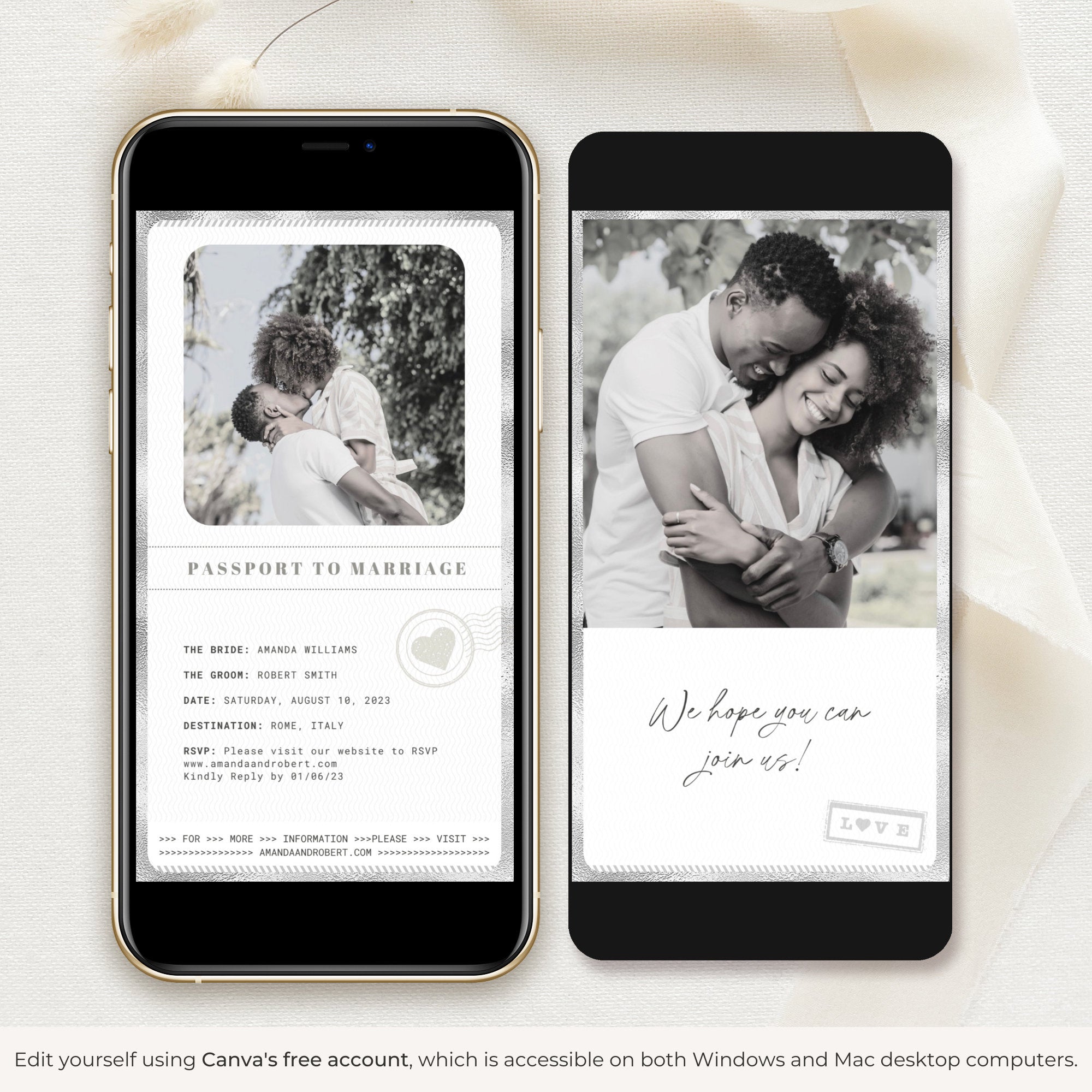 Passport Save The Date Video Template - Silver