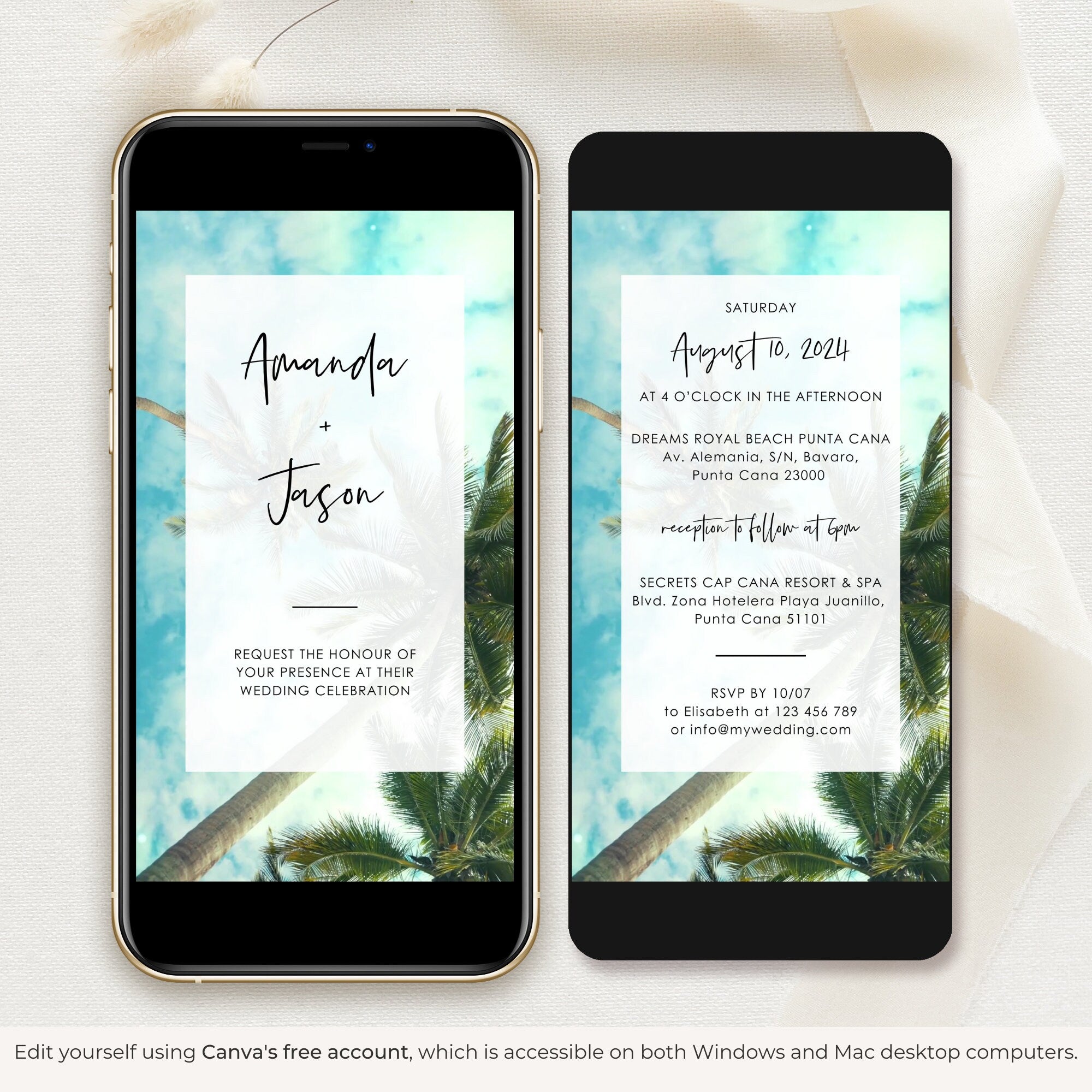 Tropical Wedding Invitation Video Template