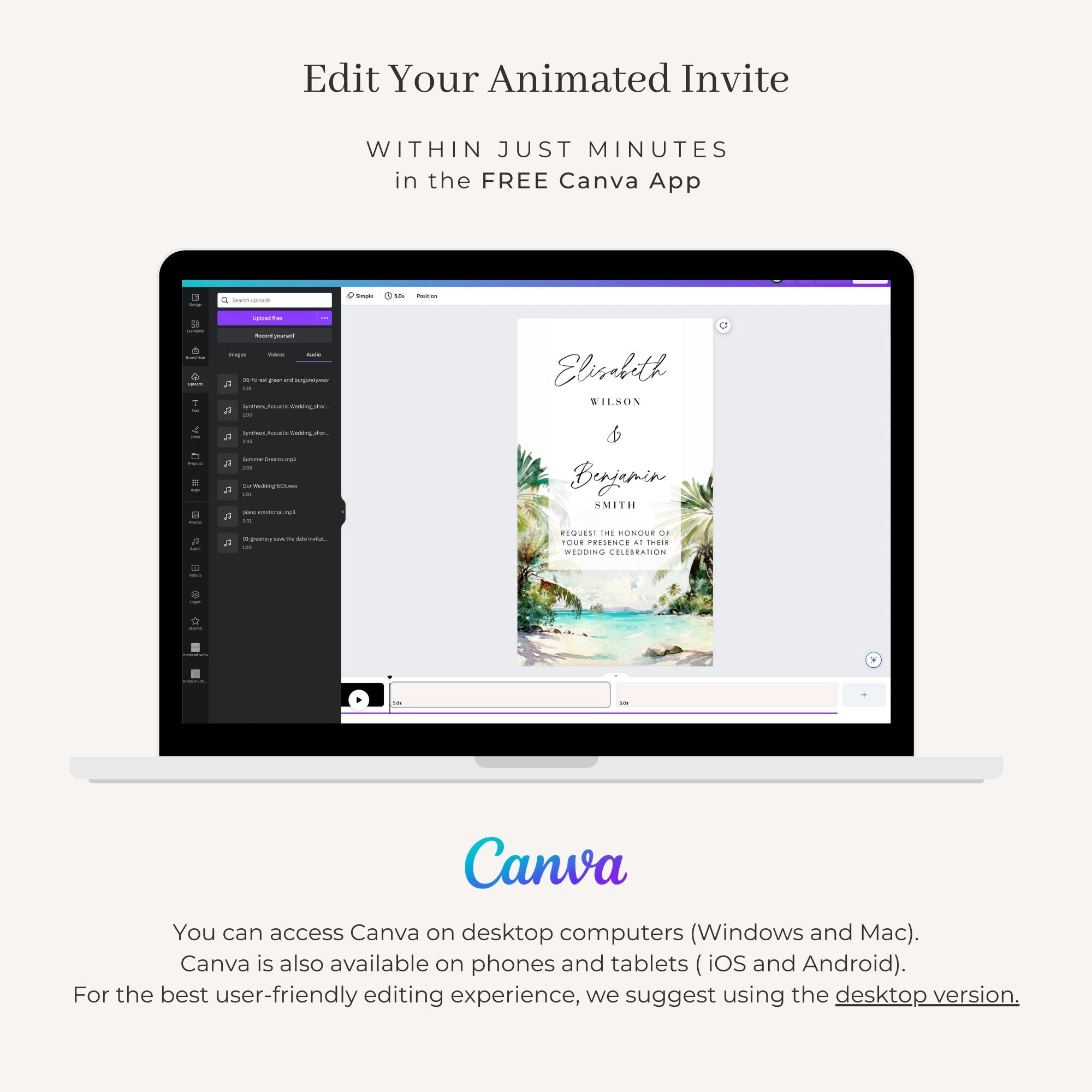 Tropical Marriage Invitation Video Template