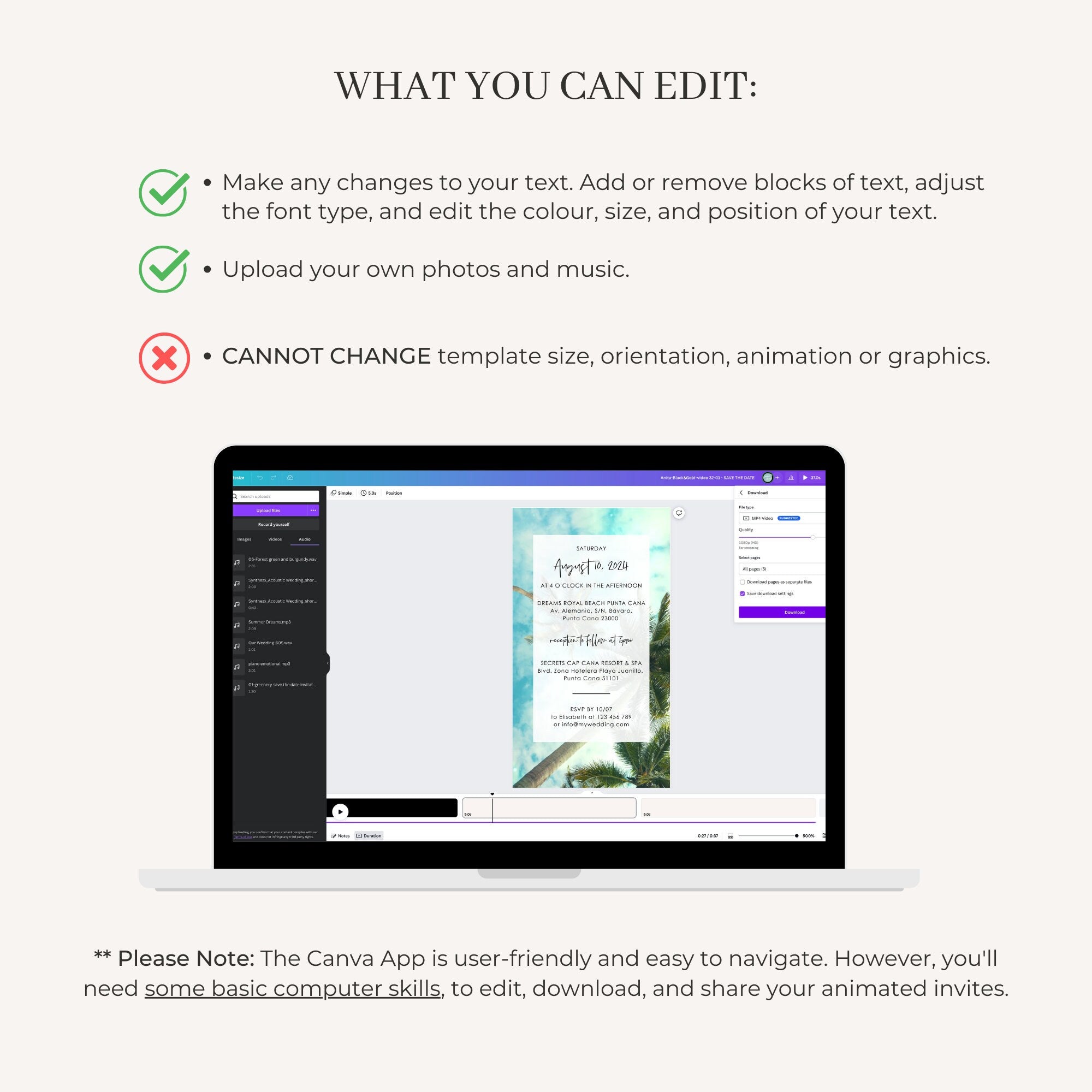 Tropical Wedding Invitation Video Template
