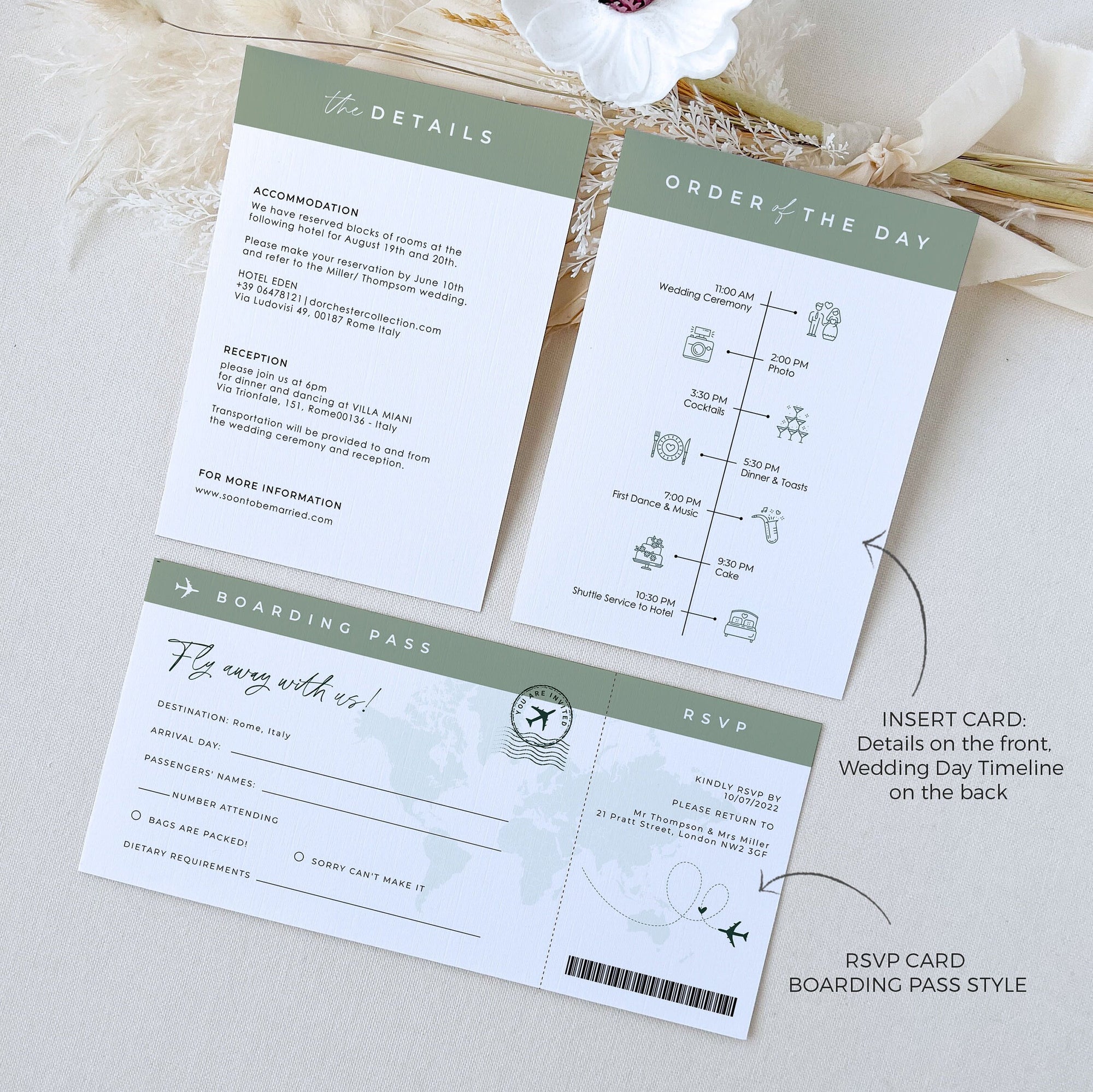 USA Passport Wedding Invitation Printable Template