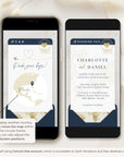 Boarding Pass Wedding Invitation Video Template - Blue Navy