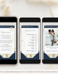 Boarding Pass Wedding Invitation Video Template - Blue Navy