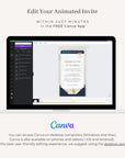 Boarding Pass Wedding Invitation Video Template - Blue Navy
