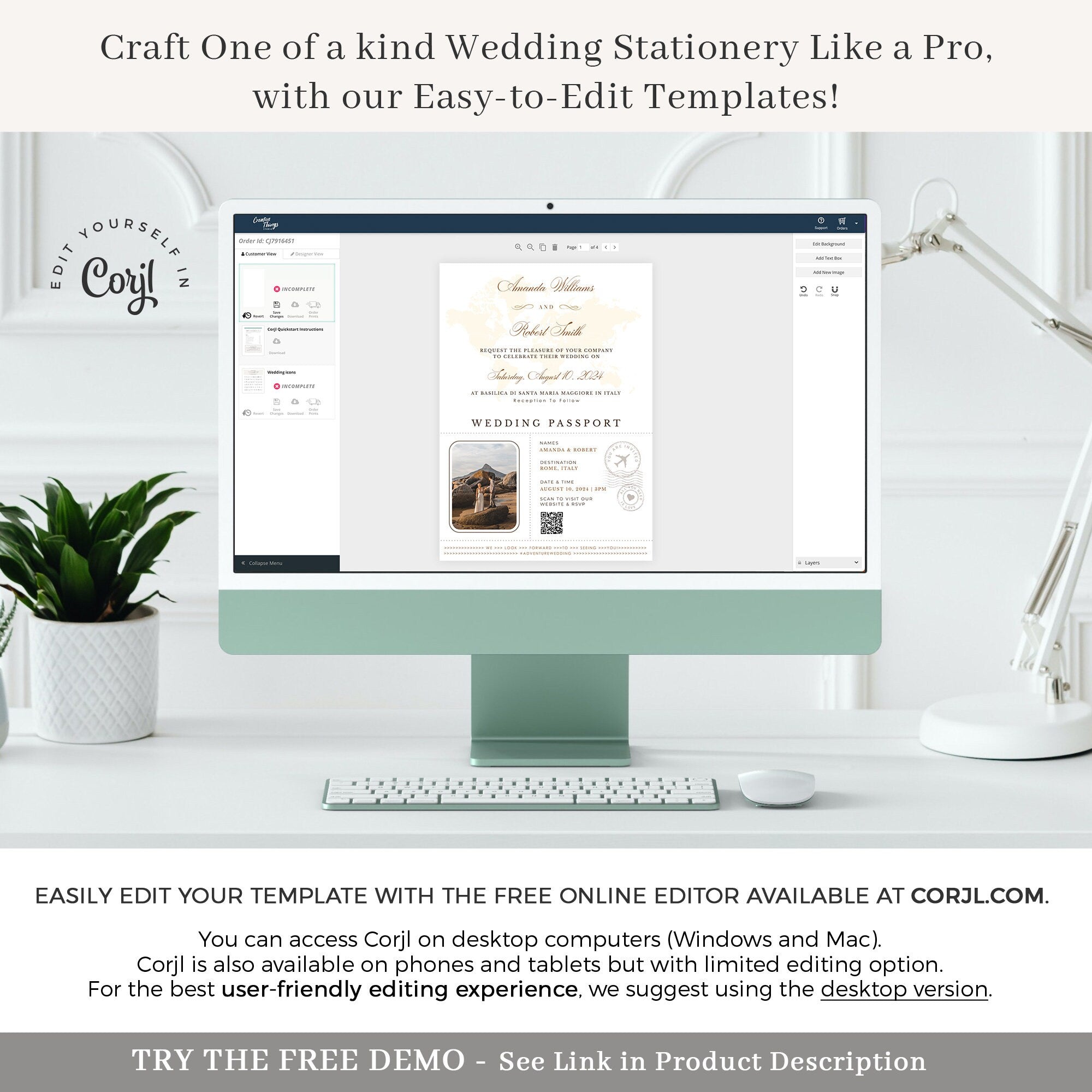 American Passport Wedding Invitation Template