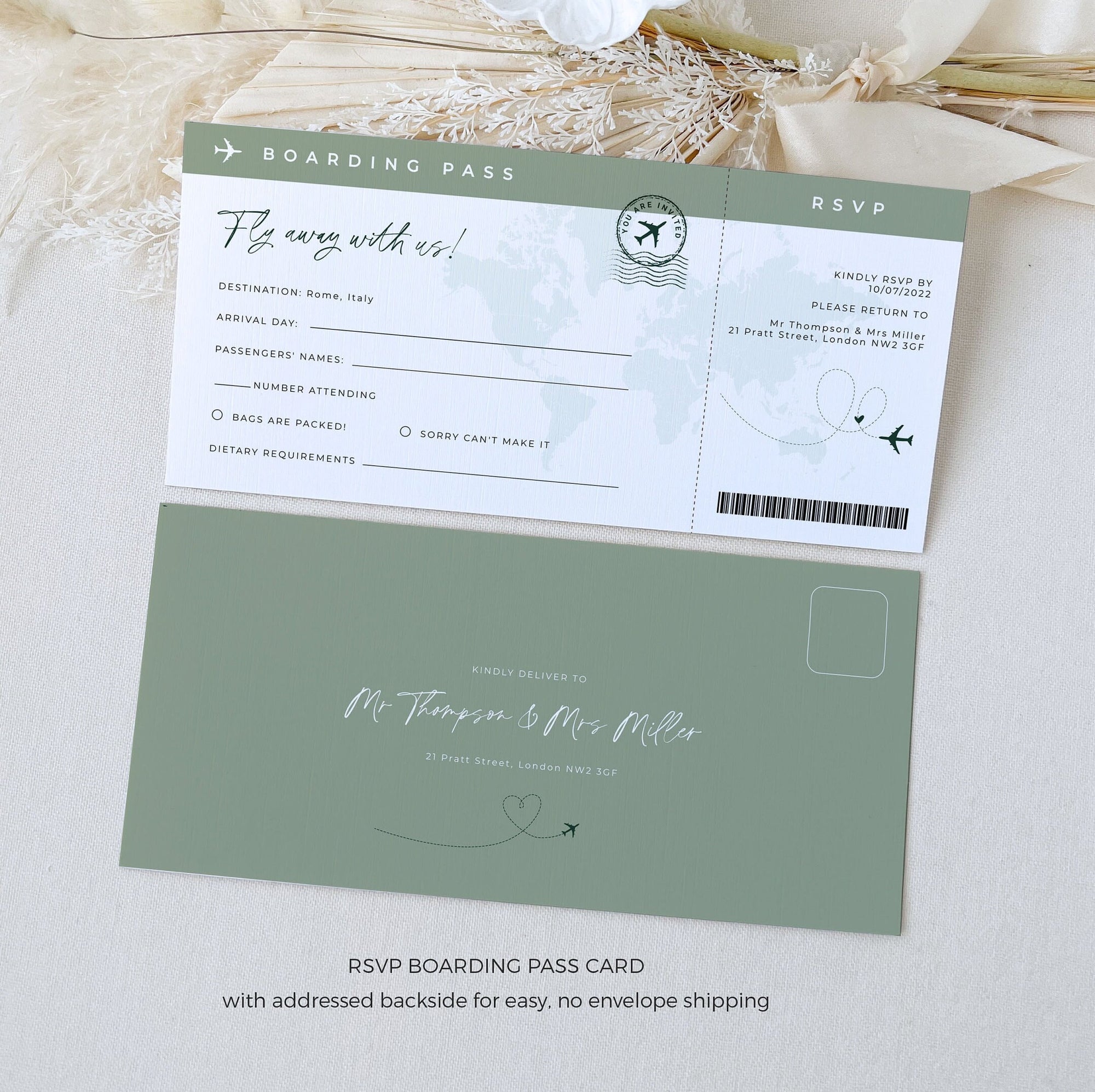 USA Passport Wedding Invitation Printable Template