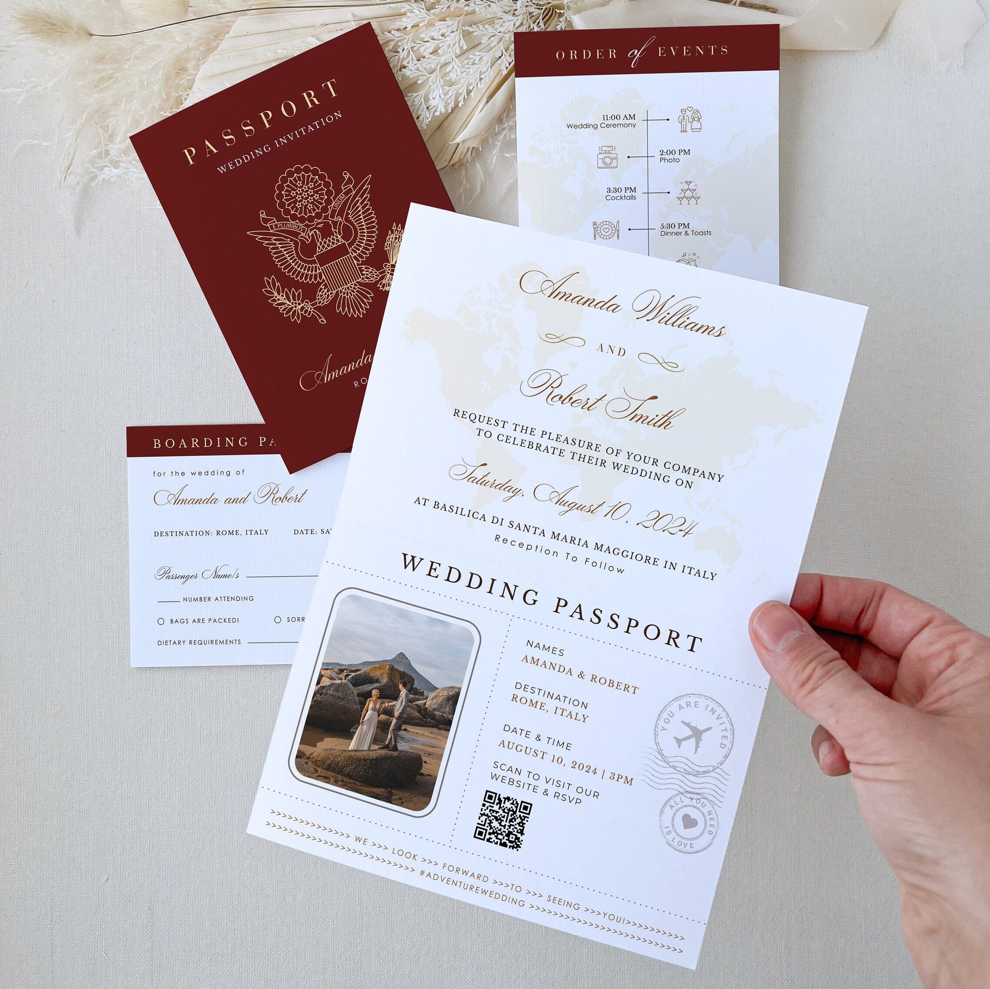 American Passport Wedding Invitation Template