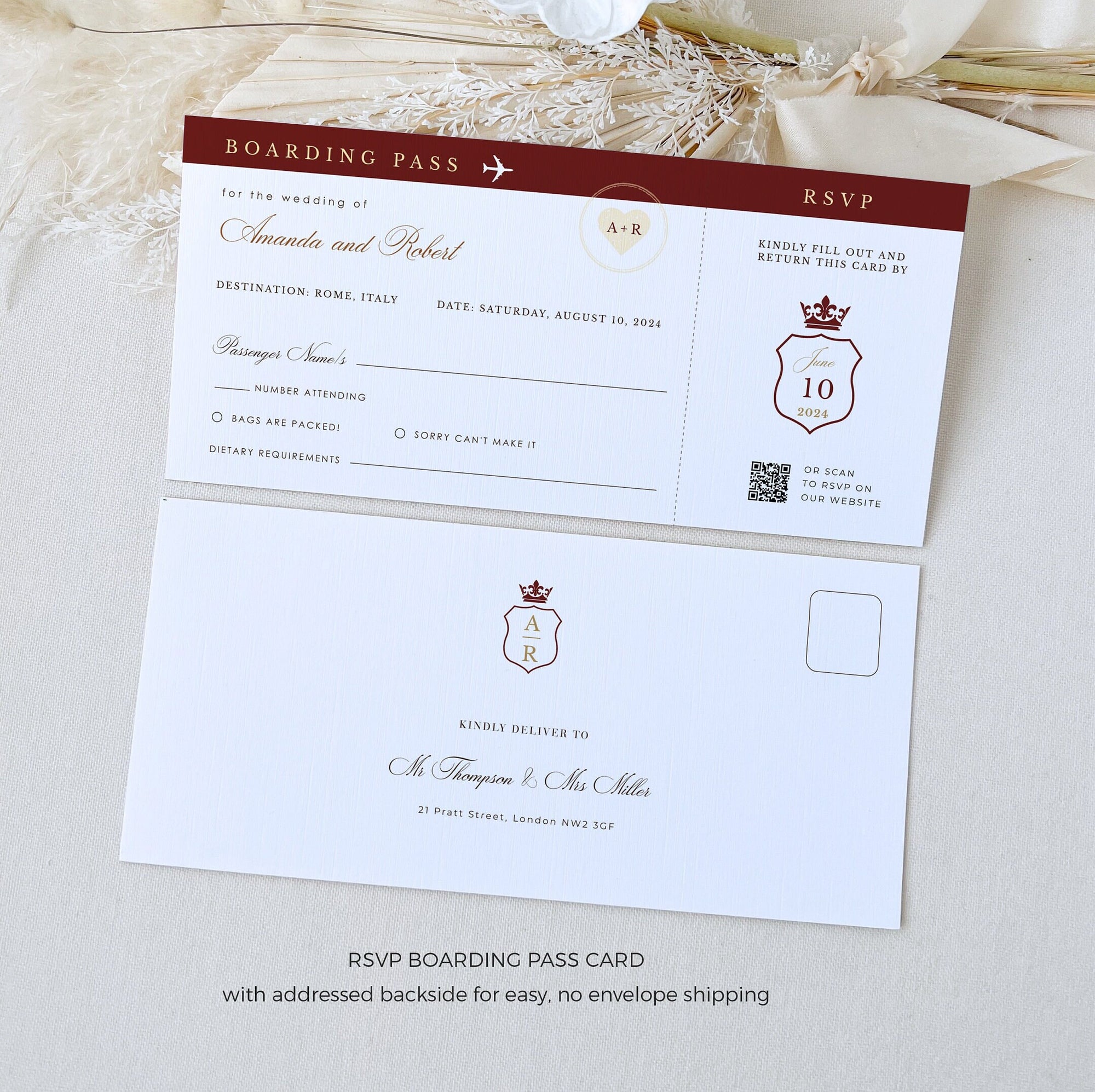 American Passport Wedding Invitation Template