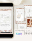 Boarding Pass Wedding Invitation Video Template - Rose Gold
