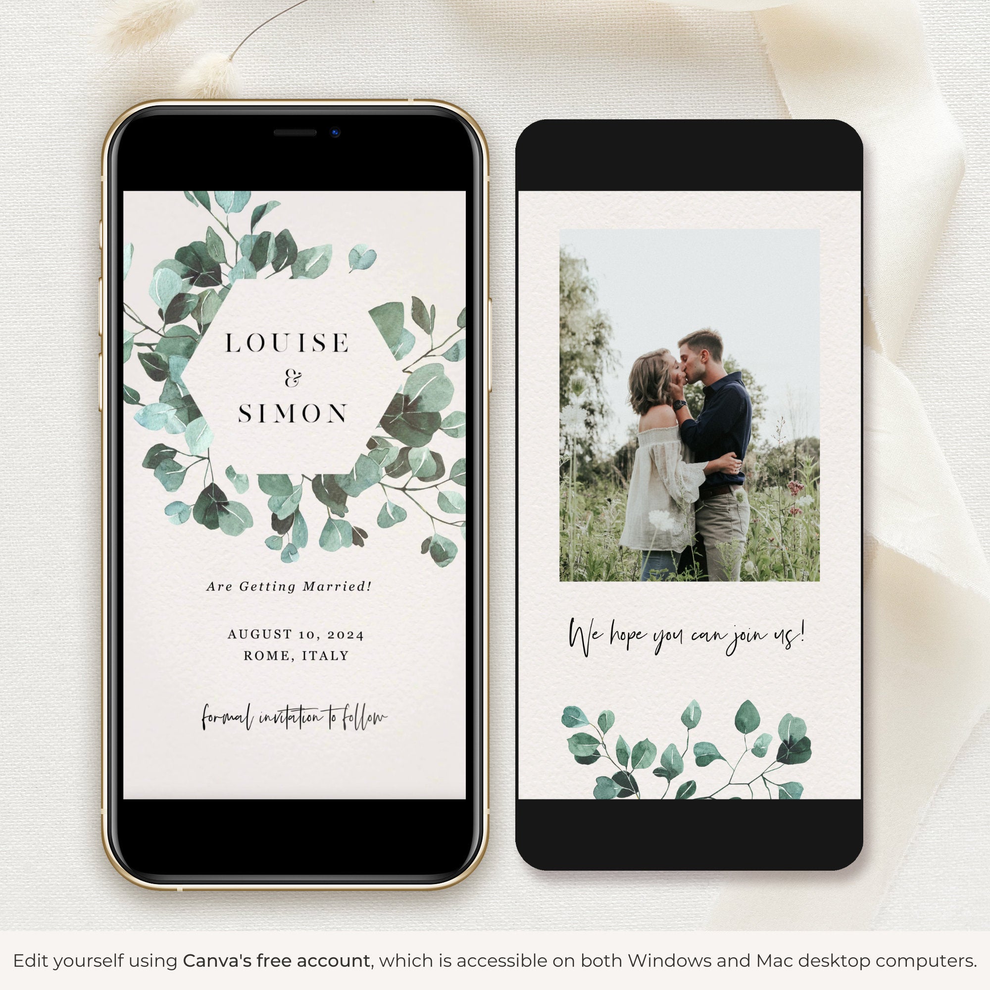 LUISA Wedding Video Save the Date with Eucalyptus