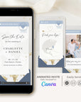 Boarding Pass Save the Date Video Template - Dusty Blue