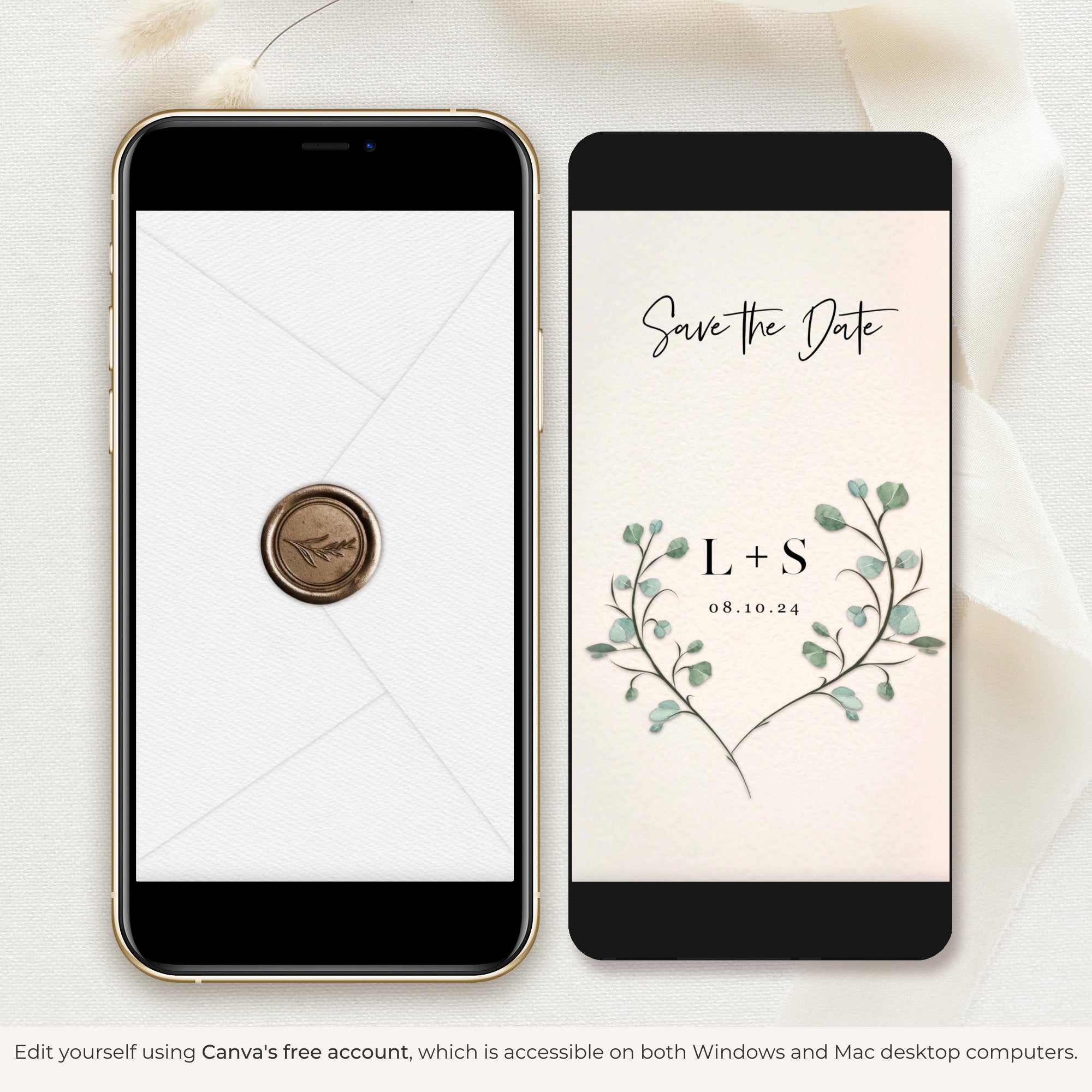 LUISA Wedding Video Save the Date with Eucalyptus