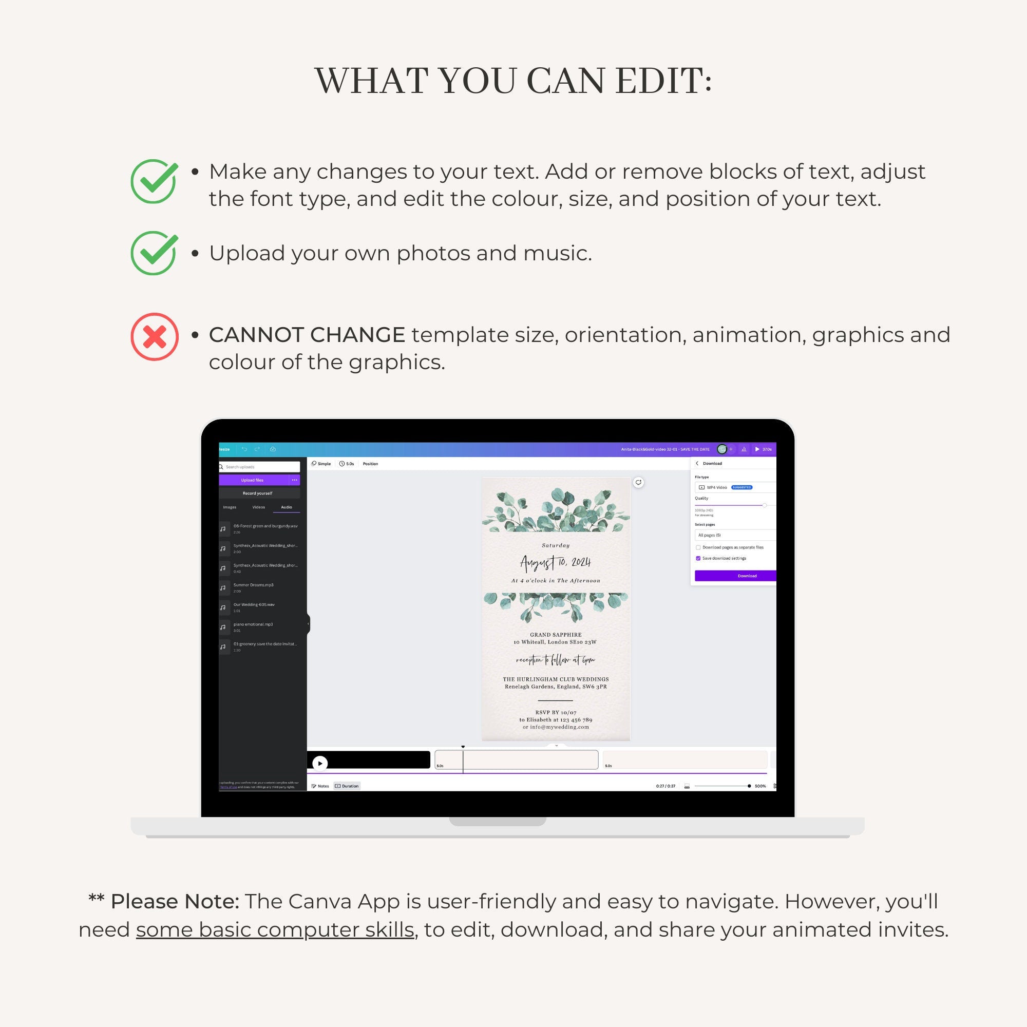 LUISA Marriage Invitation Video Template with Eucalyptus