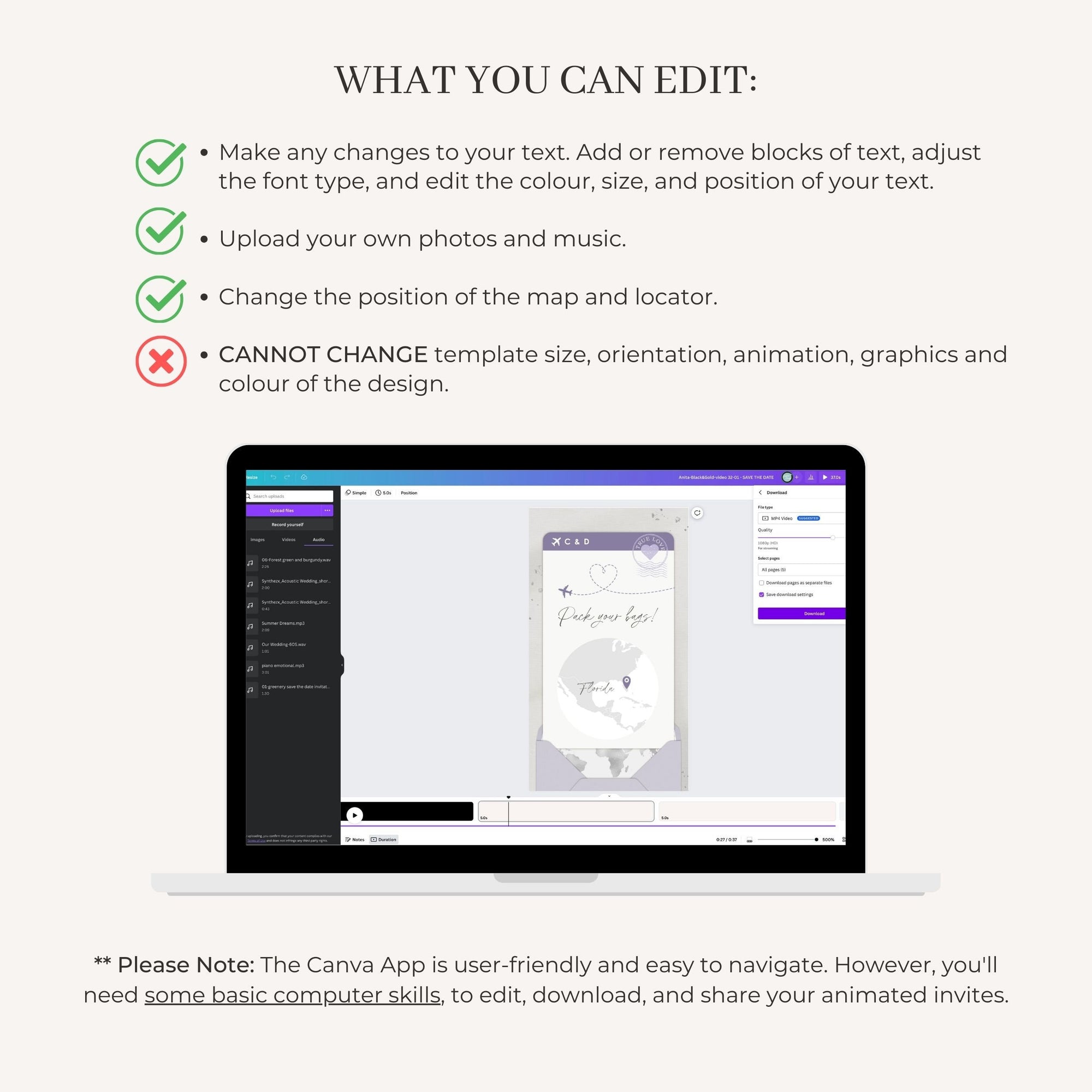 Boarding Pass Save the Date Video Template - Purple